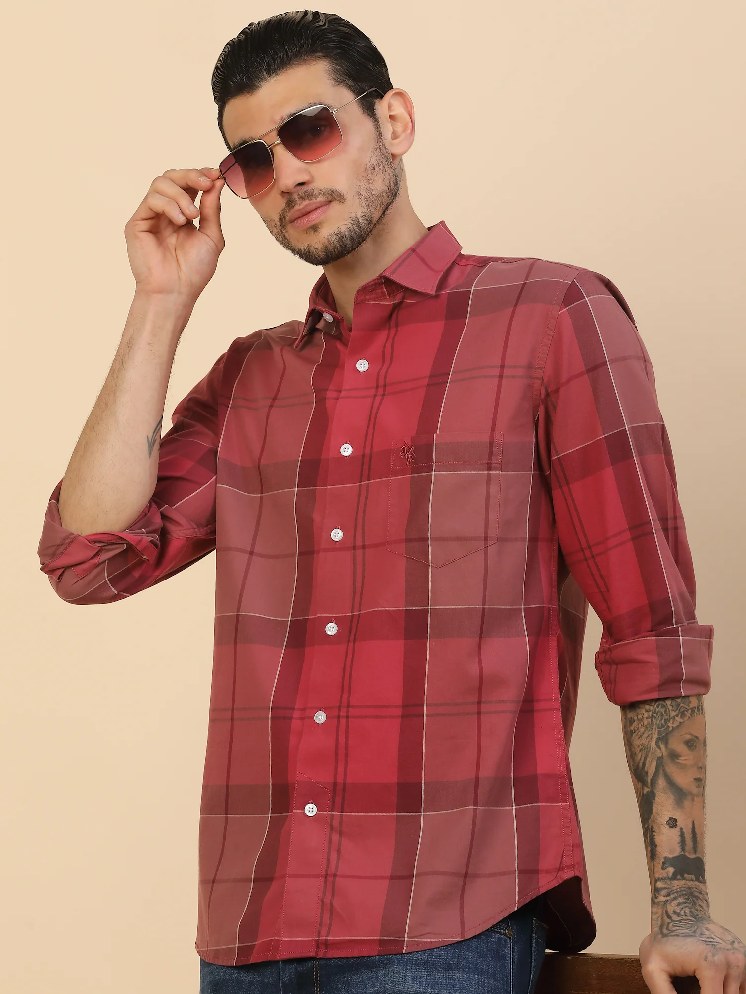 Men's Stylish Checkered Casual Shirt | Regular Fit | Full Sleeve | Pure Cotton | Smart Casual Wear - Image 8