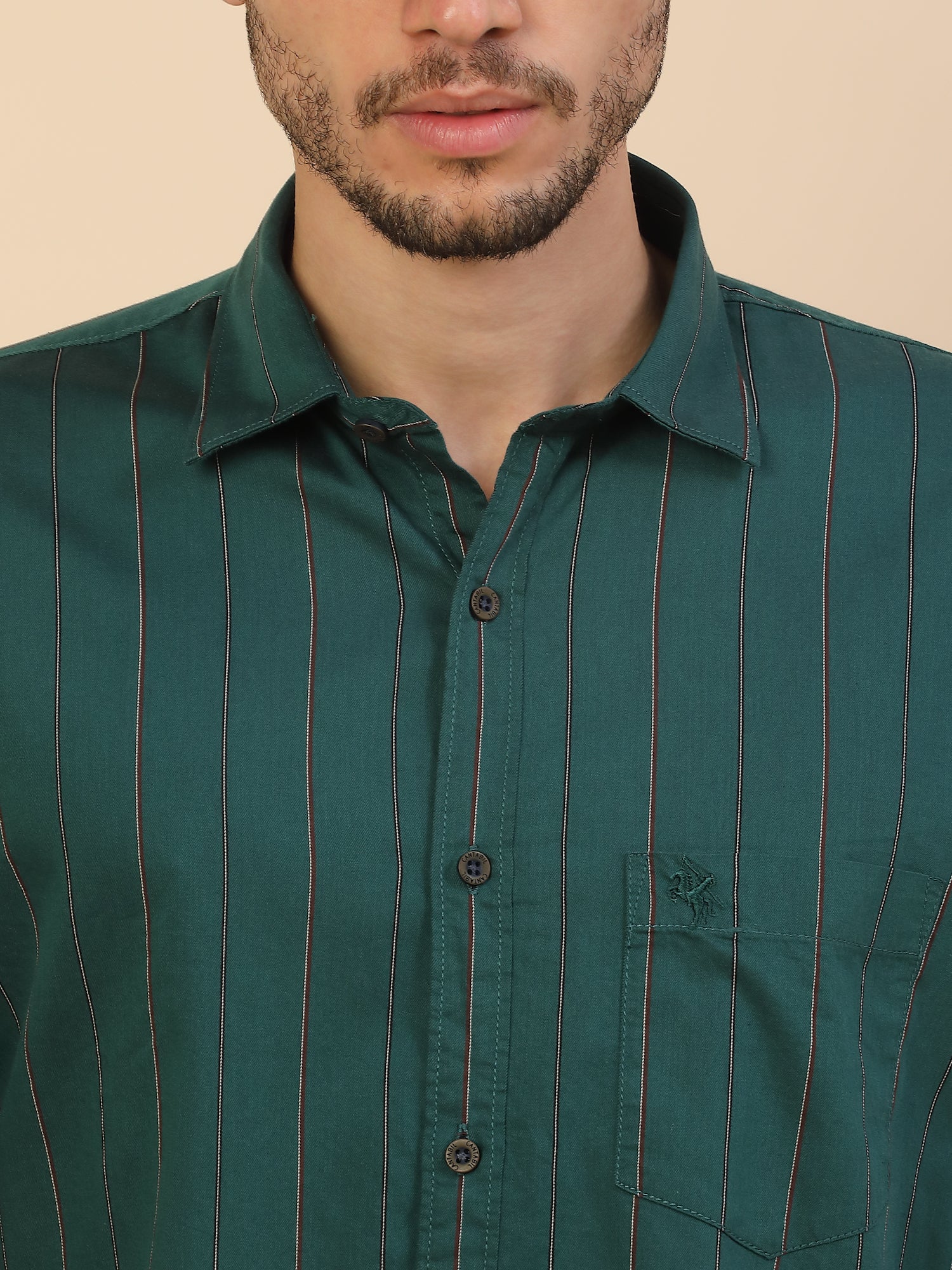 Men's Stylish Striped Casual Shirt | Regular Fit | Full Sleeve | Pure Cotton | Smart Casual Wear - Image 6