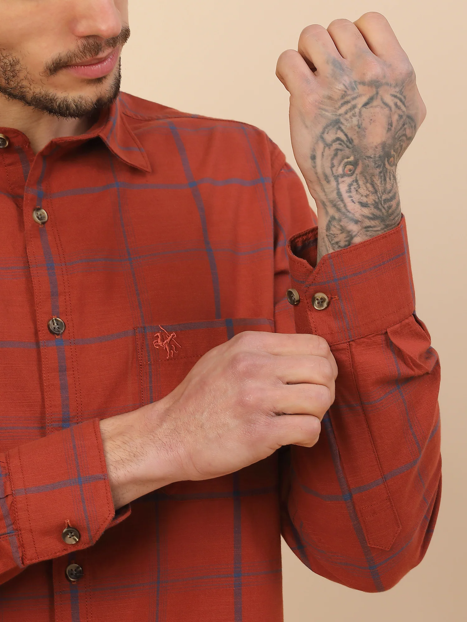 Men's Stylish Checkered Casual Shirt | Regular Fit | Full Sleeve | Pure Cotton | Smart Casual Wear - Image 3