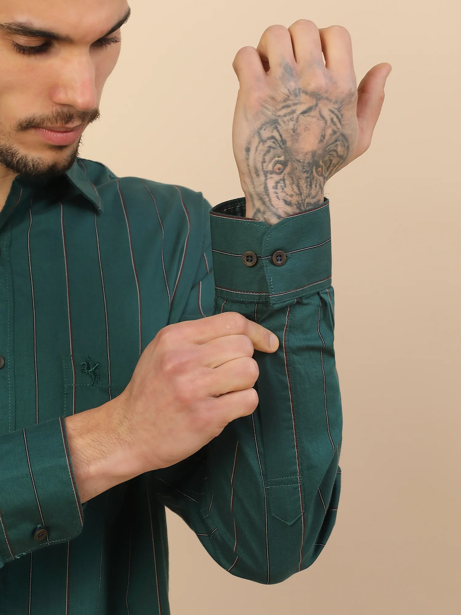 Men's Stylish Striped Casual Shirt | Regular Fit | Full Sleeve | Pure Cotton | Smart Casual Wear - Image 8