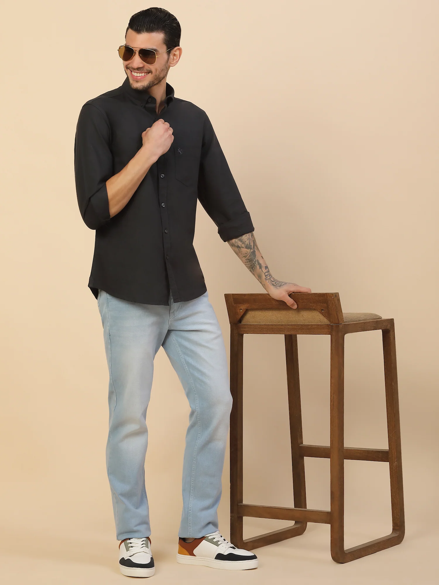 Men's Stylish Solid Casual Shirt | Regular Fit | Full Sleeve | Pure Cotton | Smart Casual Wear - Image 2