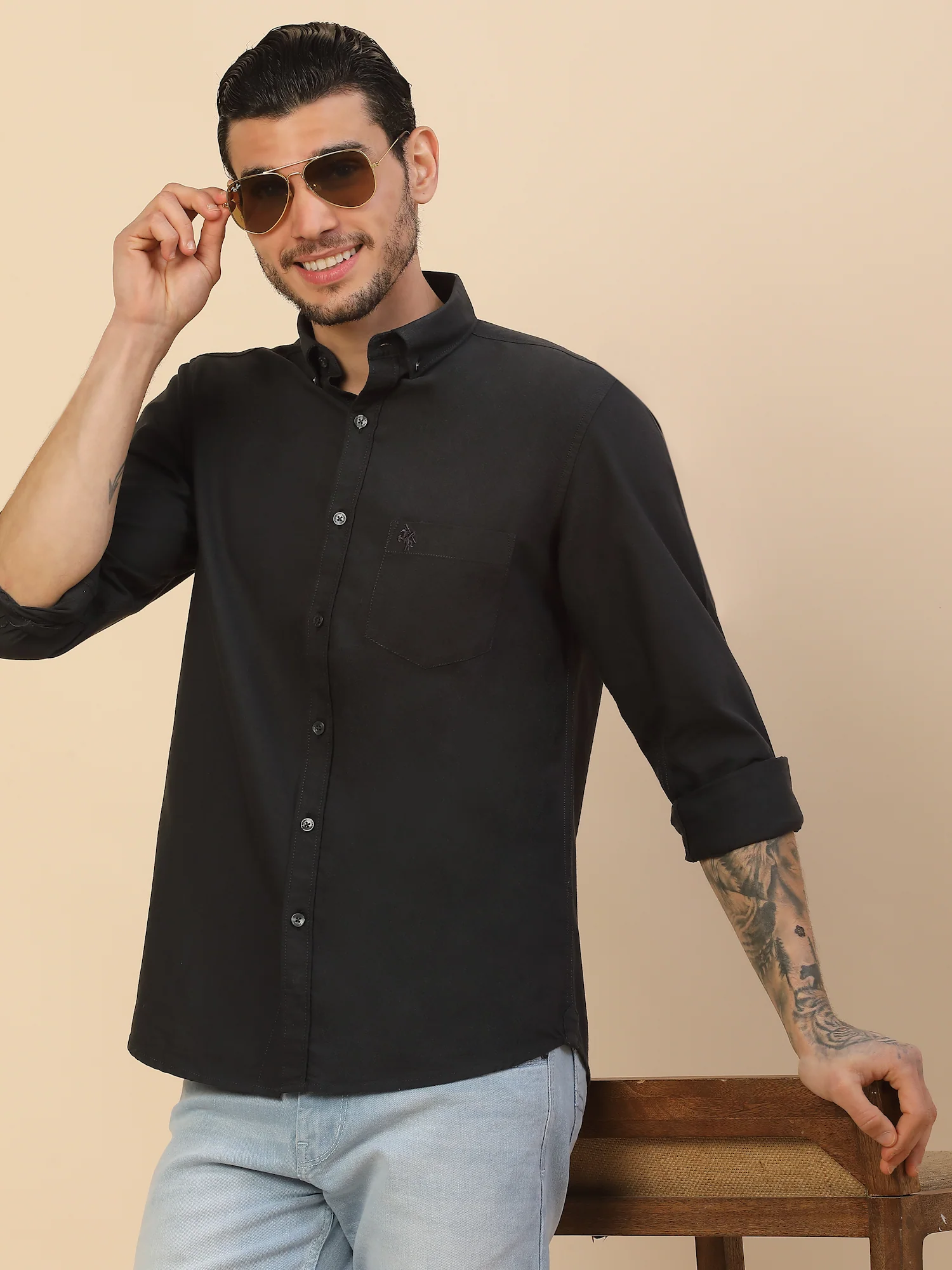 Men's Stylish Solid Casual Shirt | Regular Fit | Full Sleeve | Pure Cotton | Smart Casual Wear - Image 8