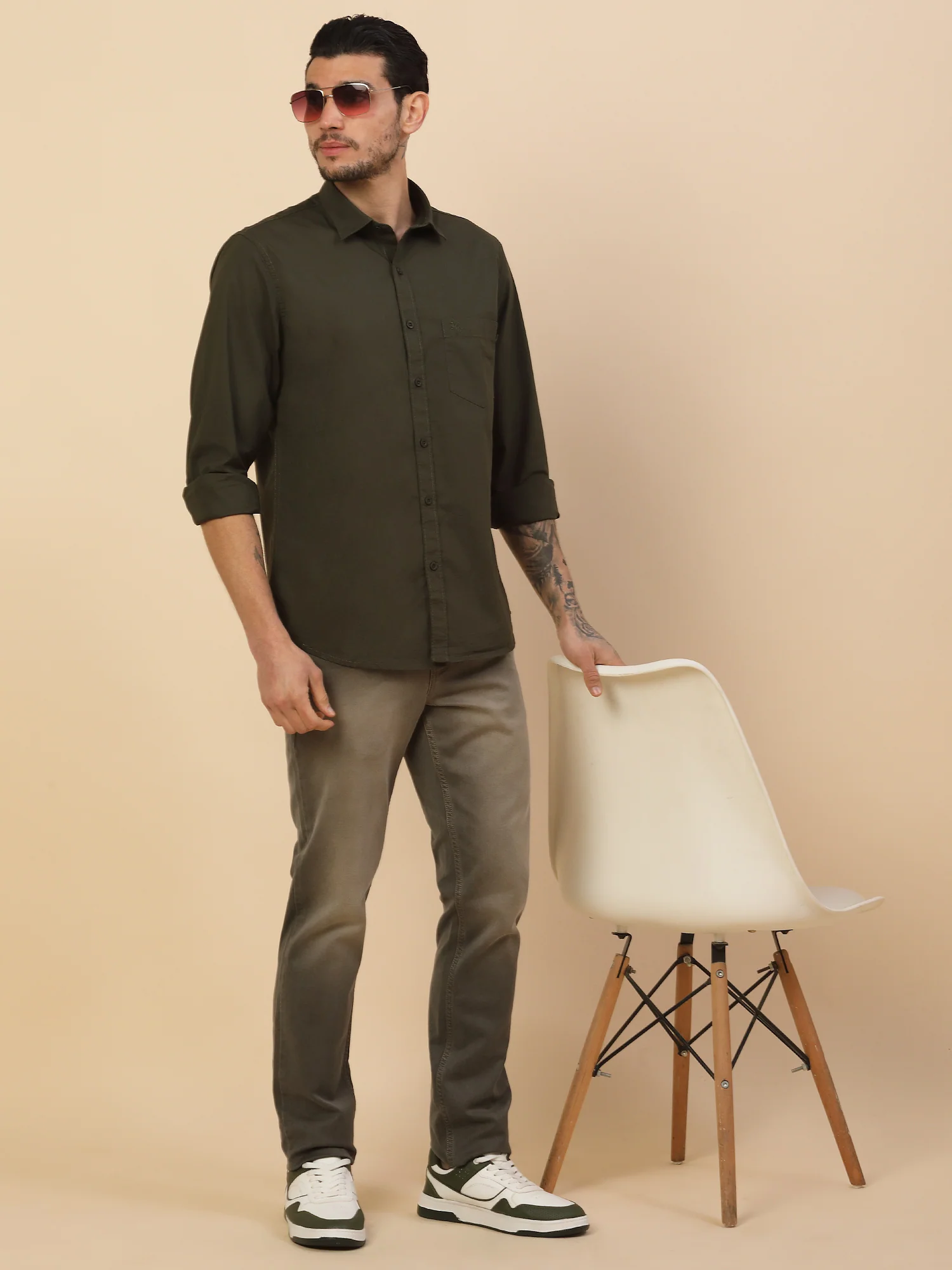 Men's Stylish Solid Casual Shirt | Regular Fit | Full Sleeve | Cotton Blend | Smart Casual Wear - Image 2