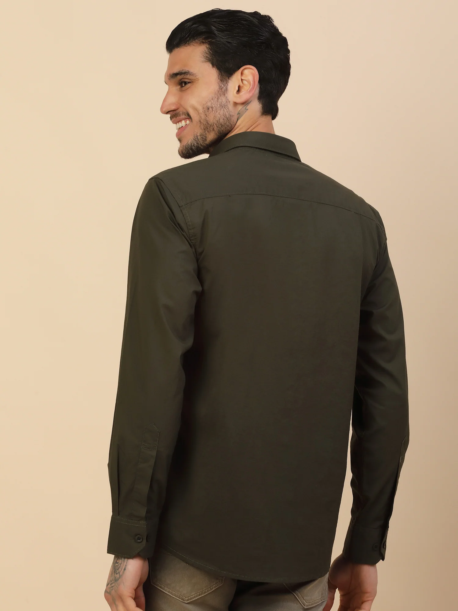 Men's Stylish Solid Casual Shirt | Regular Fit | Full Sleeve | Cotton Blend | Smart Casual Wear - Image 4