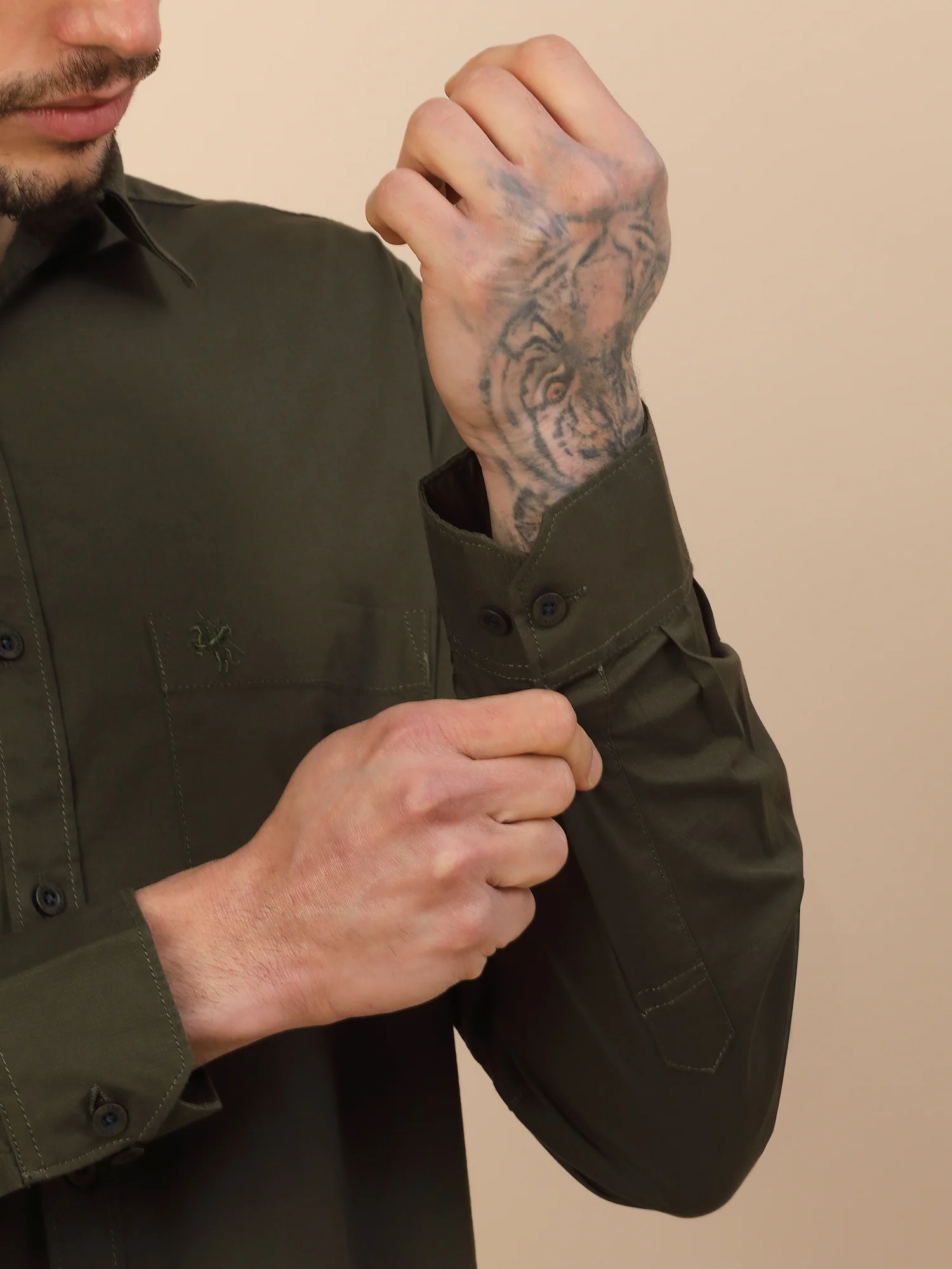 Men's Stylish Solid Casual Shirt | Regular Fit | Full Sleeve | Cotton Blend | Smart Casual Wear - Image 5