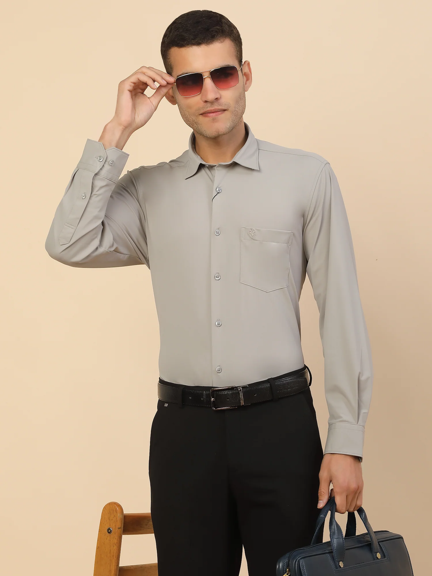 Men's Stylish Solid Formal Shirt | Regular Fit | Full Sleeve | Polyester | Smart Formal Wear - Image 2