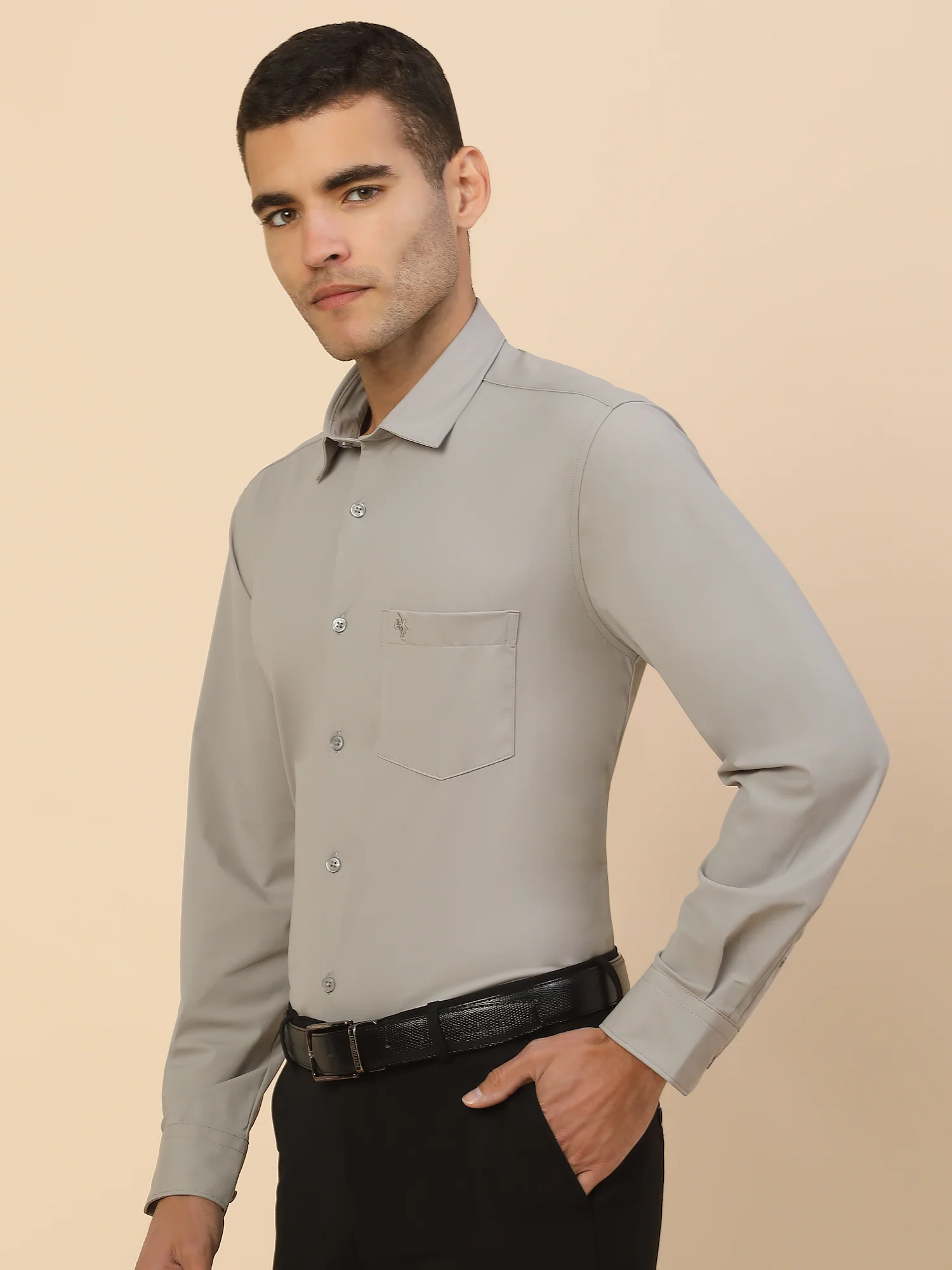 Men's Stylish Solid Formal Shirt | Regular Fit | Full Sleeve | Polyester | Smart Formal Wear - Image 4