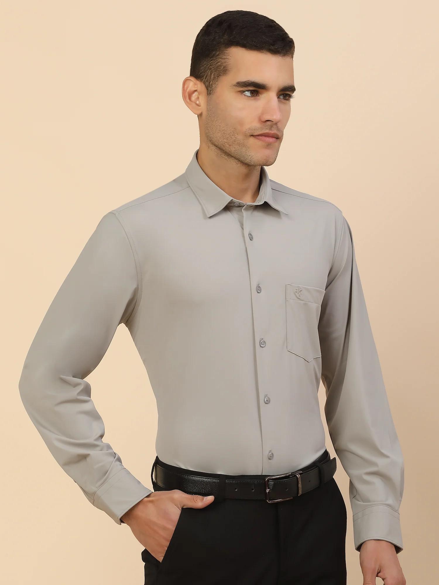 Men's Stylish Solid Formal Shirt | Regular Fit | Full Sleeve | Polyester | Smart Formal Wear - Image 5