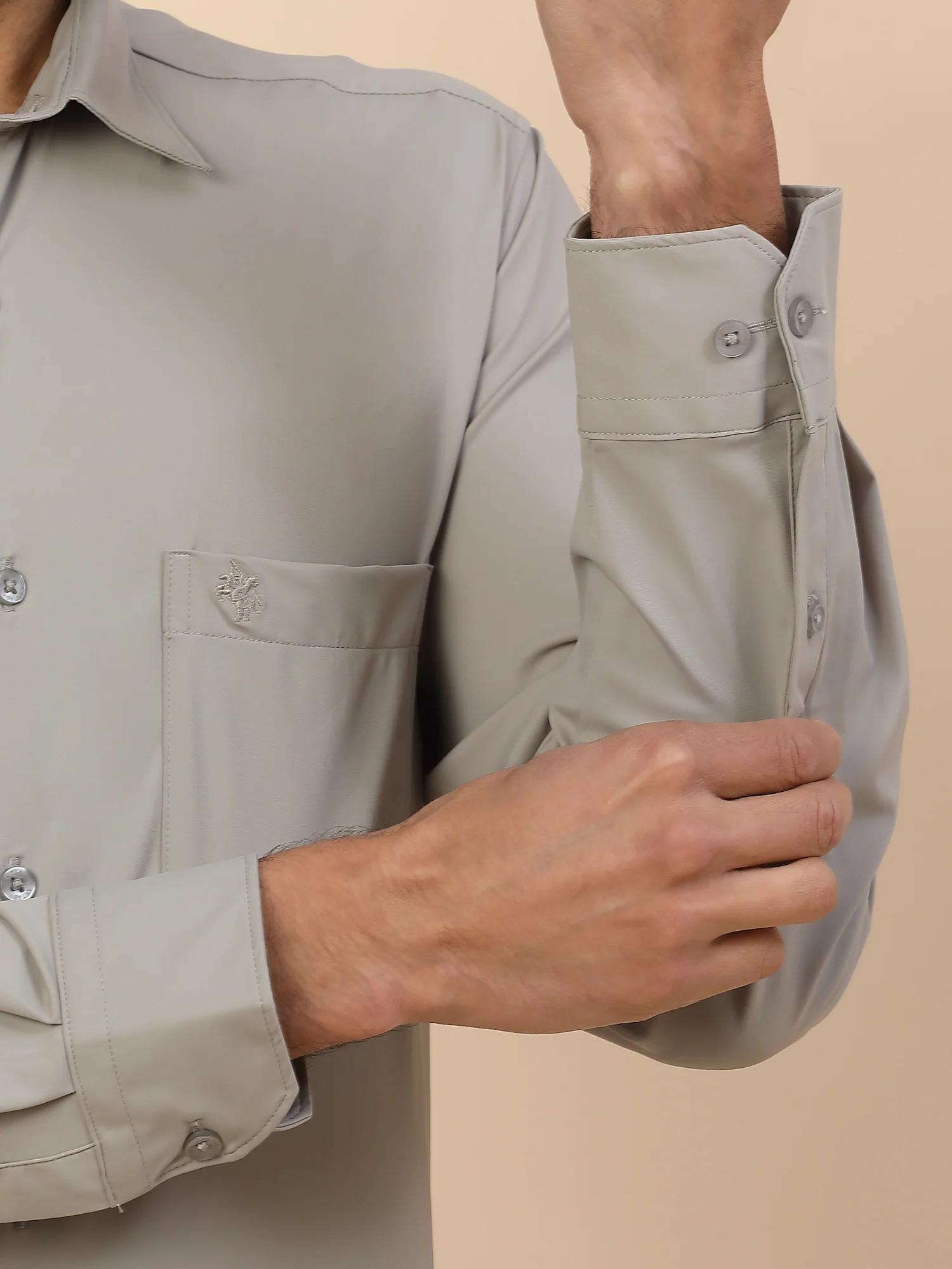 Men's Stylish Solid Formal Shirt | Regular Fit | Full Sleeve | Polyester | Smart Formal Wear - Image 7