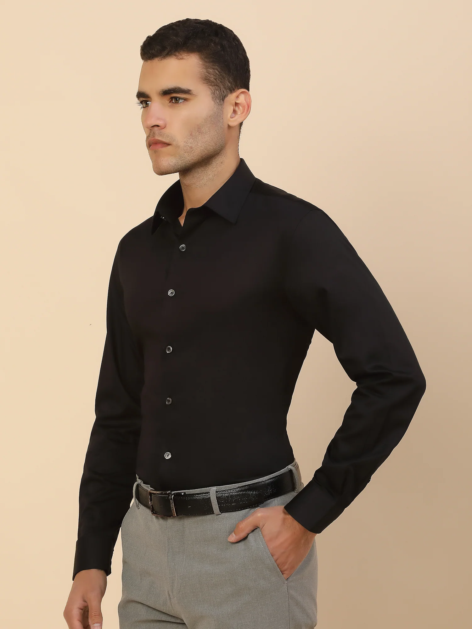 Men's Stylish Solid Party Shirt | Regular Fit | Full Sleeve | Pure Cotton | Smart Party Wear - Image 4