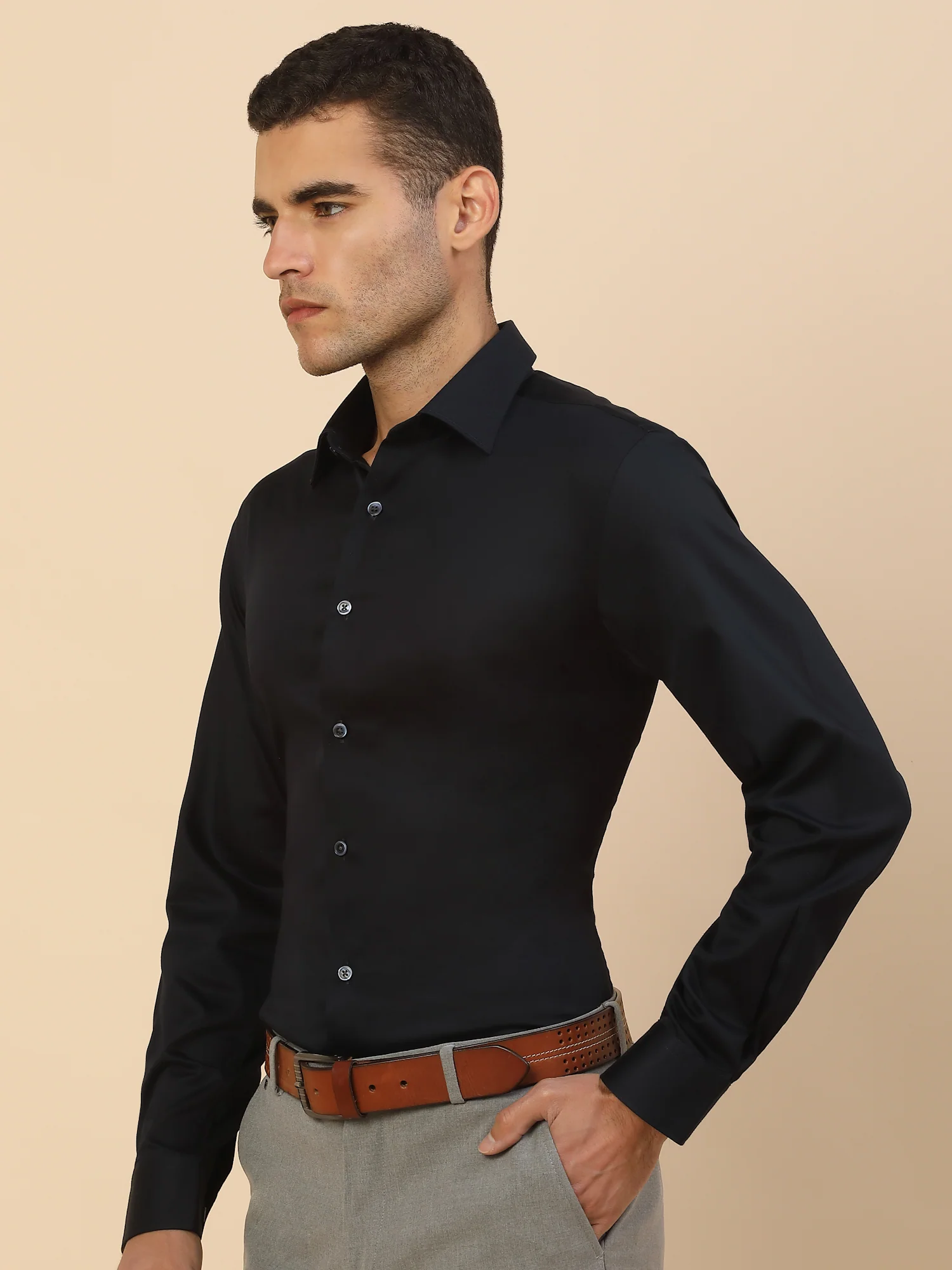 Men's Stylish Solid Party Shirt | Regular Fit | Full Sleeve | Pure Cotton | Smart Party Wear - Image 4