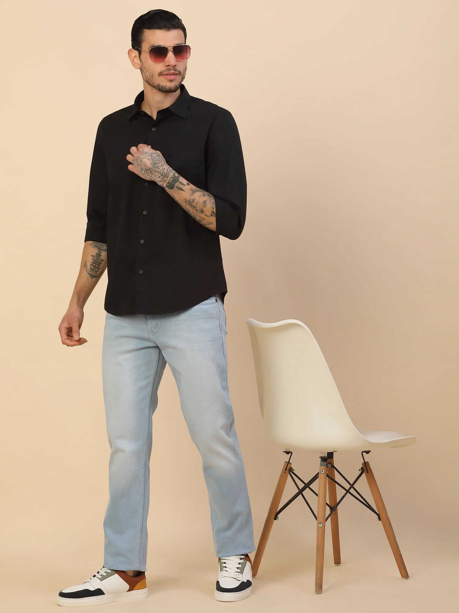 Men's Stylish Solid Casual Shirt | Regular Fit | Full Sleeve | Cotton Blend | Smart Casual Wear - Image 2
