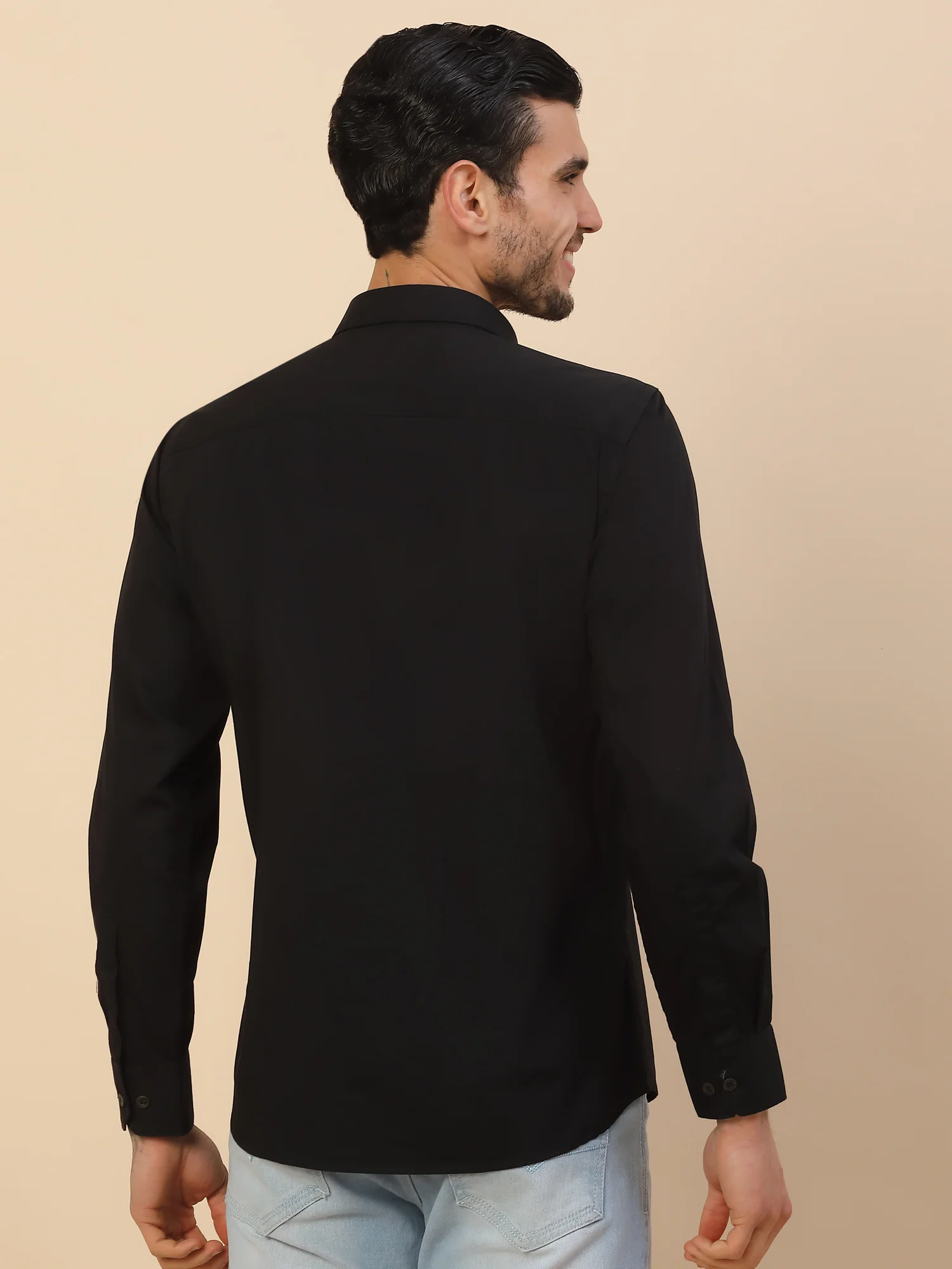 Men's Stylish Solid Casual Shirt | Regular Fit | Full Sleeve | Cotton Blend | Smart Casual Wear - Image 3