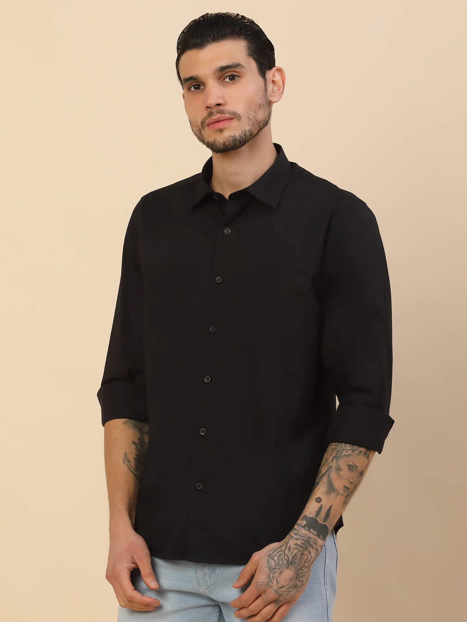 Men's Stylish Solid Casual Shirt | Regular Fit | Full Sleeve | Cotton Blend | Smart Casual Wear - Image 6