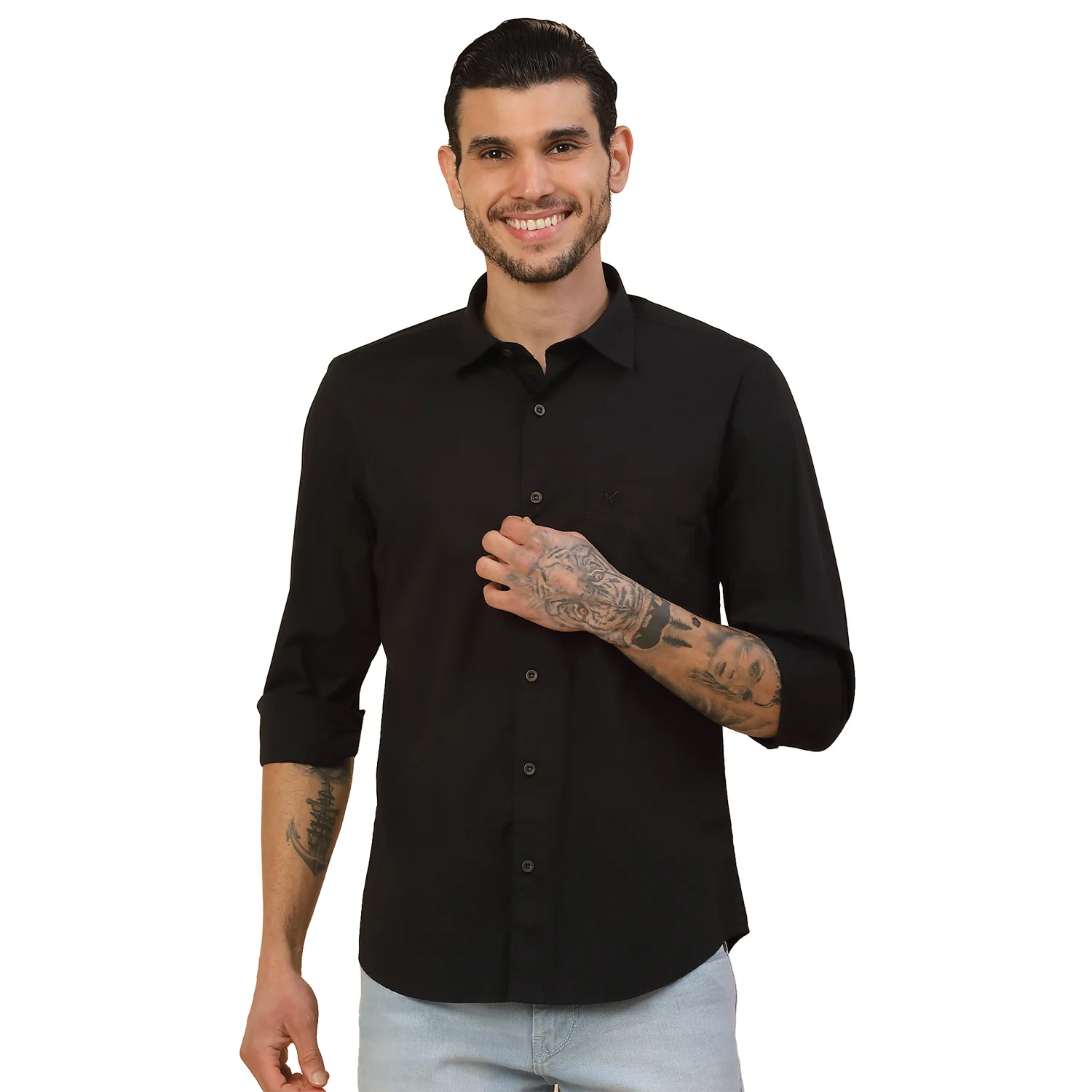 Men's Stylish Solid Casual Shirt | Regular Fit | Full Sleeve | Cotton Blend | Smart Casual Wear - Image 9