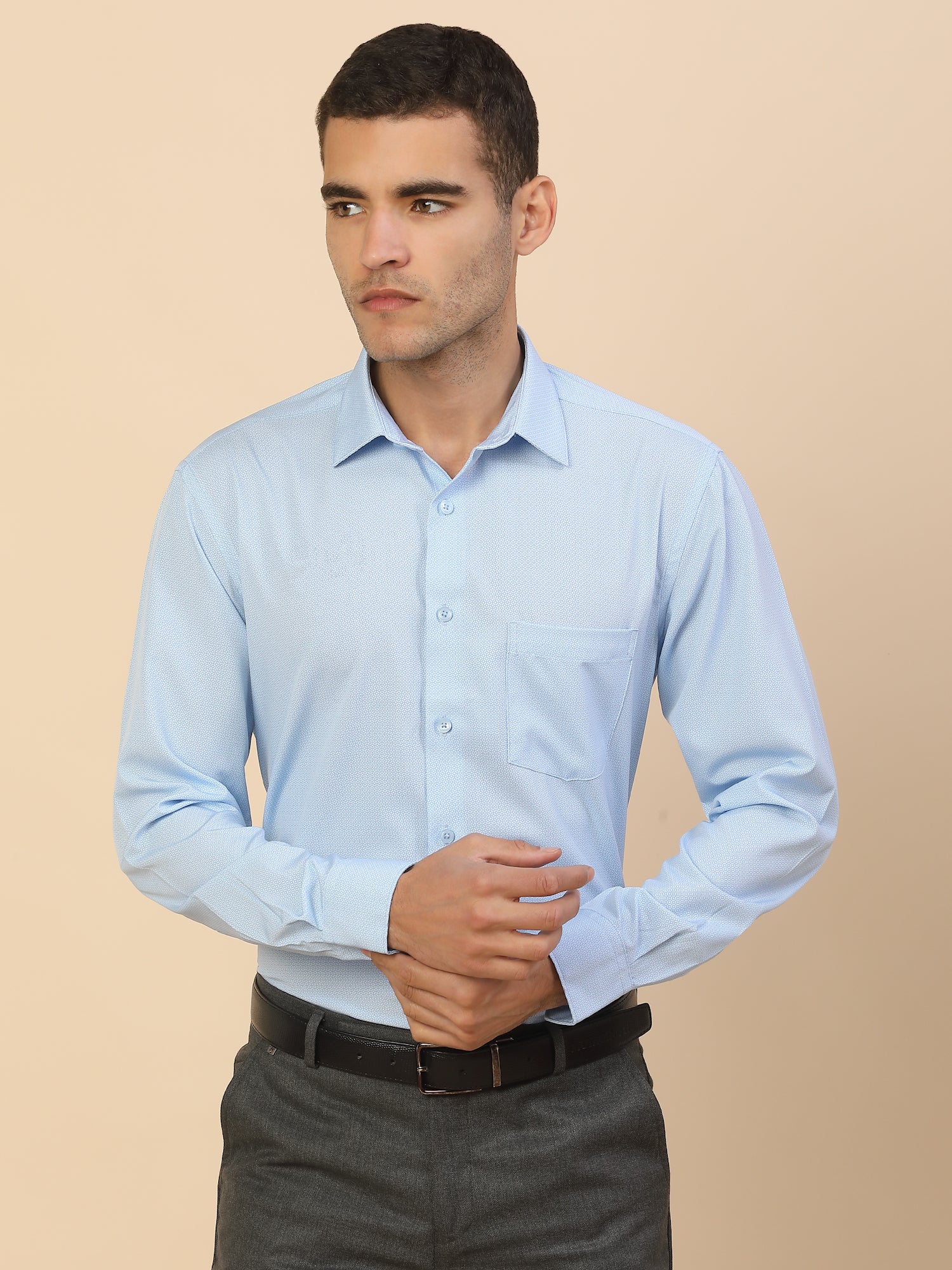 Men's Stylish Printed Formal Shirt | Regular Fit | Full Sleeve | Polyester | Smart Formal Wear - Image 2