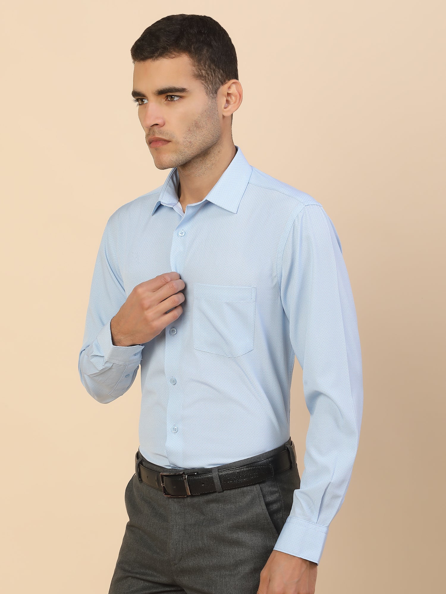 Men's Stylish Printed Formal Shirt | Regular Fit | Full Sleeve | Polyester | Smart Formal Wear - Image 3