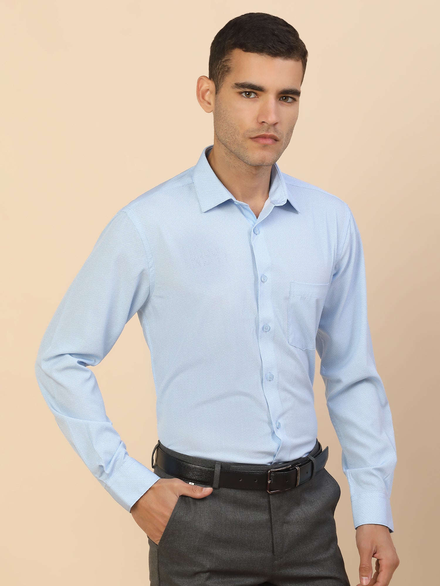 Men's Stylish Printed Formal Shirt | Regular Fit | Full Sleeve | Polyester | Smart Formal Wear - Image 4