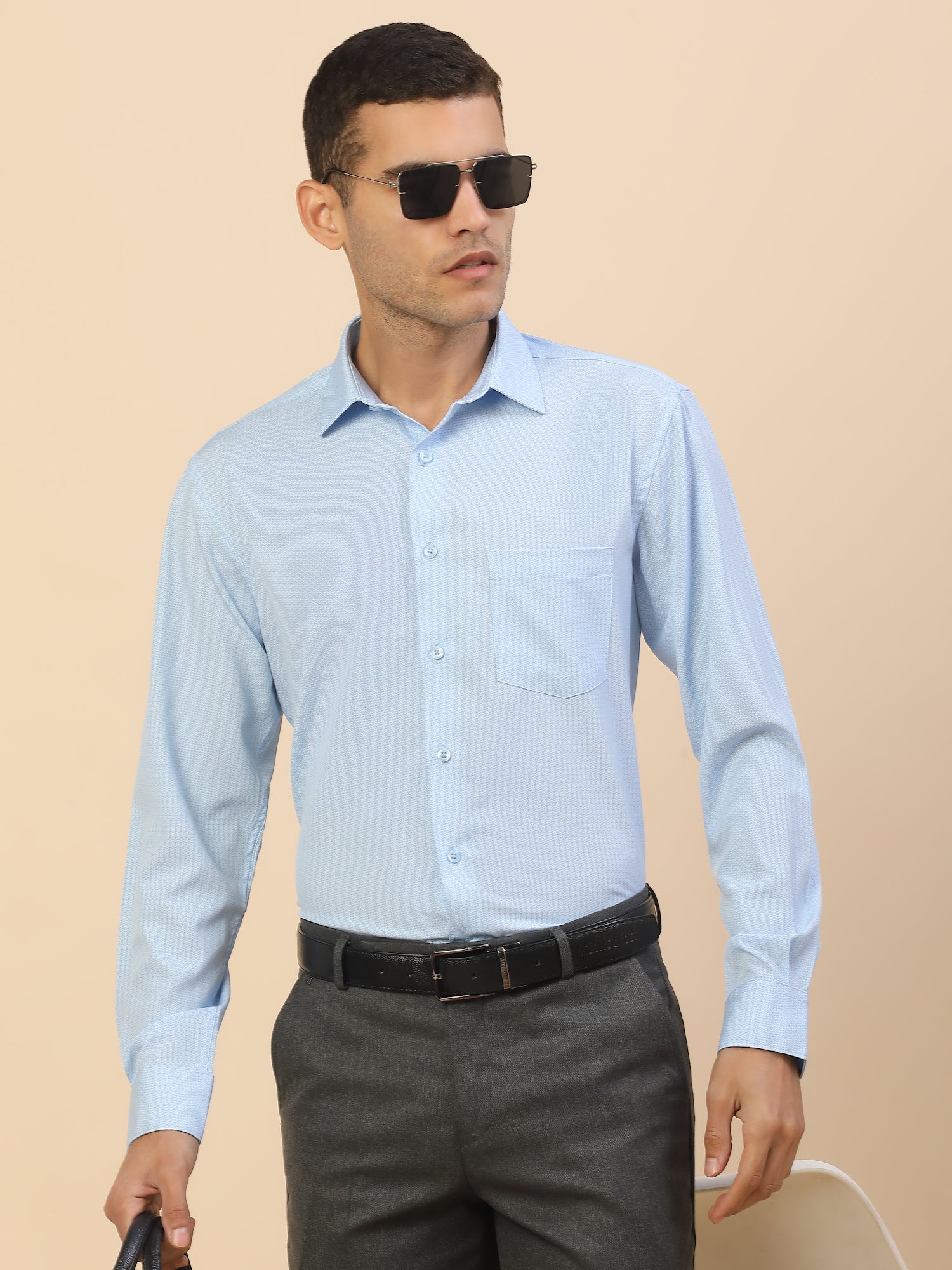 Men's Stylish Printed Formal Shirt | Regular Fit | Full Sleeve | Polyester | Smart Formal Wear - Image 7