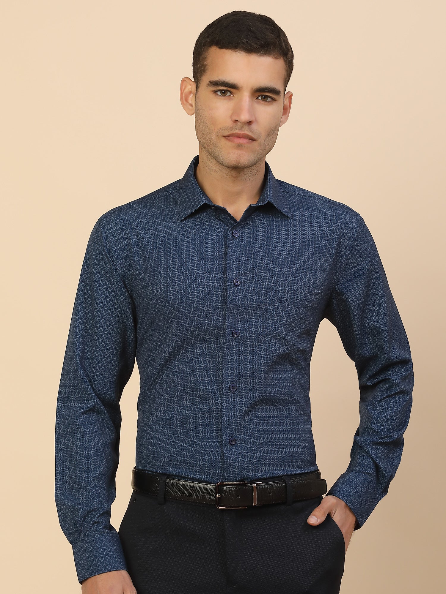 Men's Stylish Printed Formal Shirt | Regular Fit | Full Sleeve | Polyester | Smart Formal Wear - Image 3