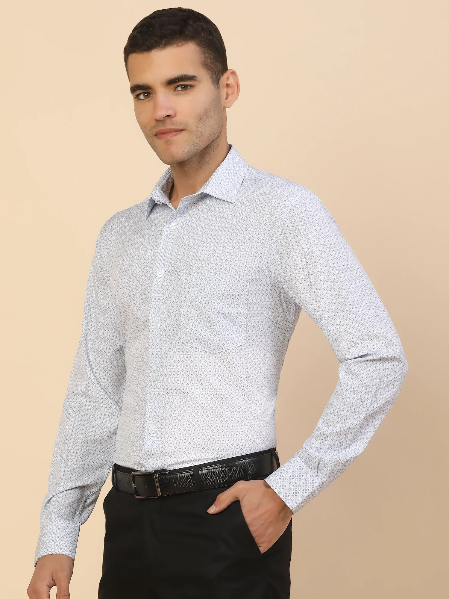Men's Stylish Printed Formal Shirt | Regular Fit | Full Sleeve | Polyester | Smart Formal Wear - Image 4