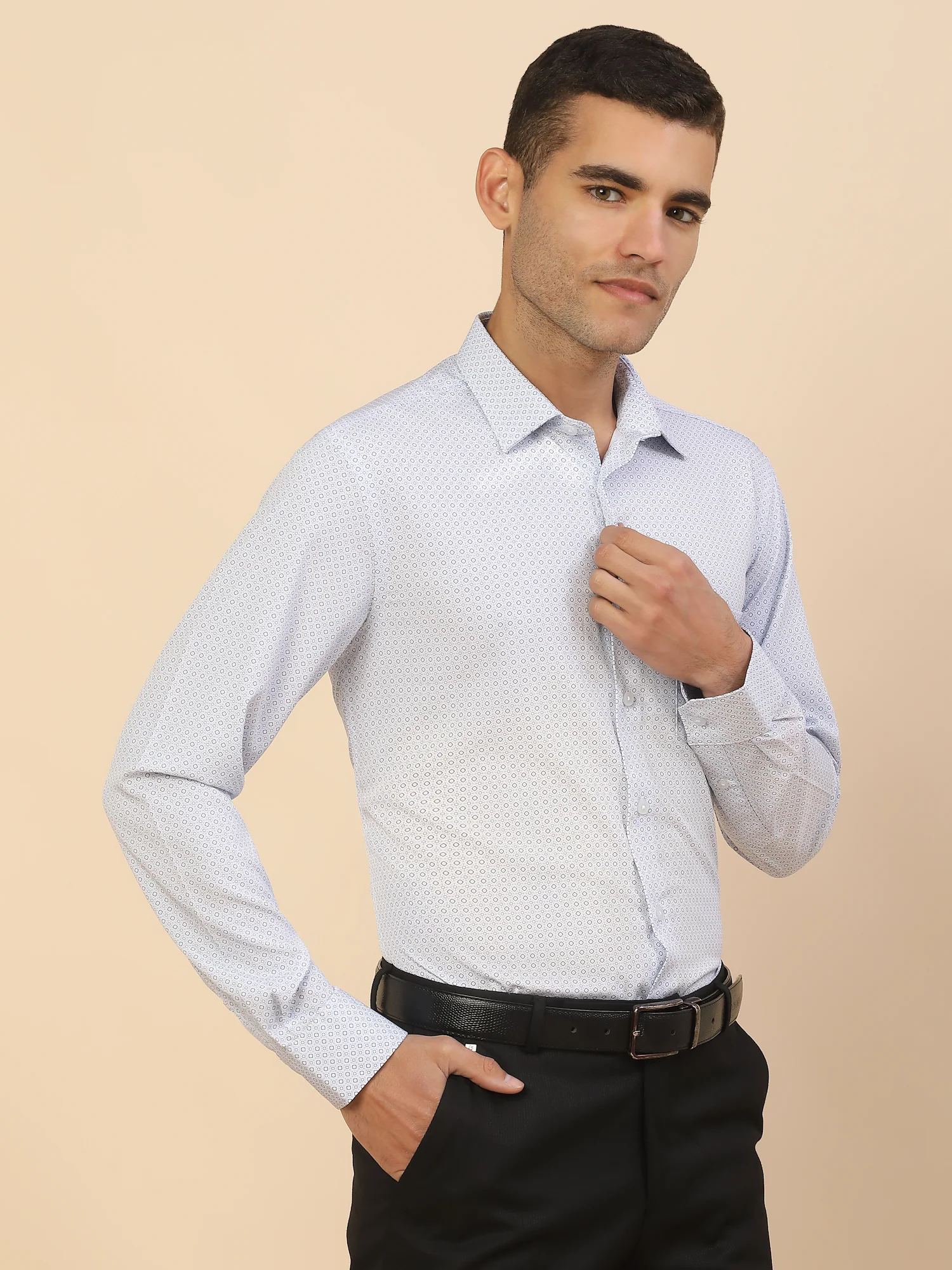 Men's Stylish Printed Formal Shirt | Regular Fit | Full Sleeve | Polyester | Smart Formal Wear - Image 5