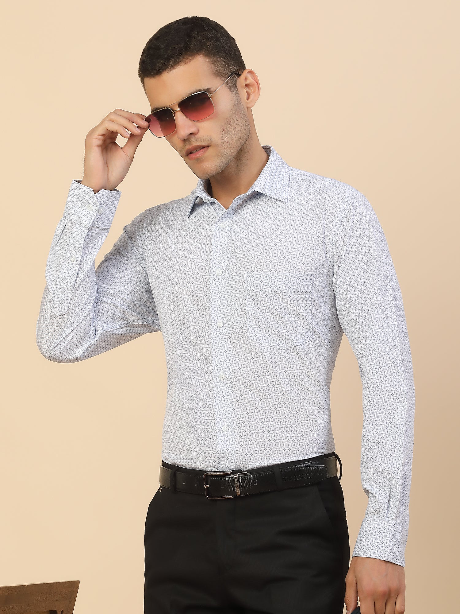 Men's Stylish Printed Formal Shirt | Regular Fit | Full Sleeve | Polyester | Smart Formal Wear - Image 8