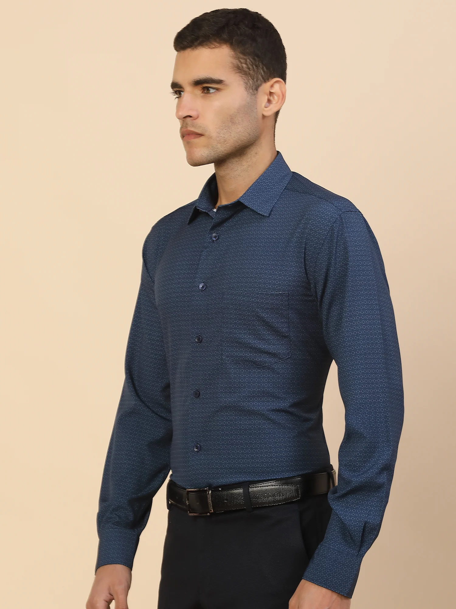 Men's Stylish Printed Formal Shirt | Regular Fit | Full Sleeve | Polyester | Smart Formal Wear - Image 4