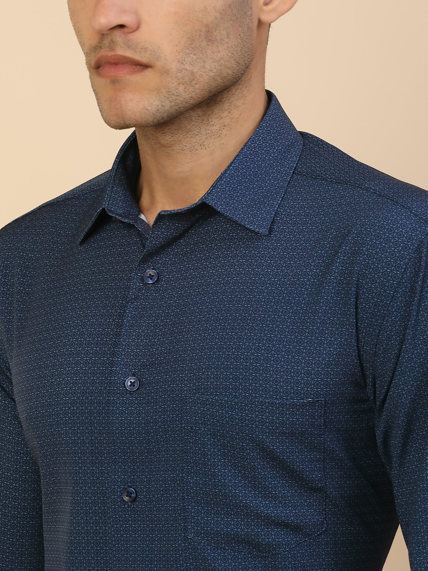 Men's Stylish Printed Formal Shirt | Regular Fit | Full Sleeve | Polyester | Smart Formal Wear - Image 6
