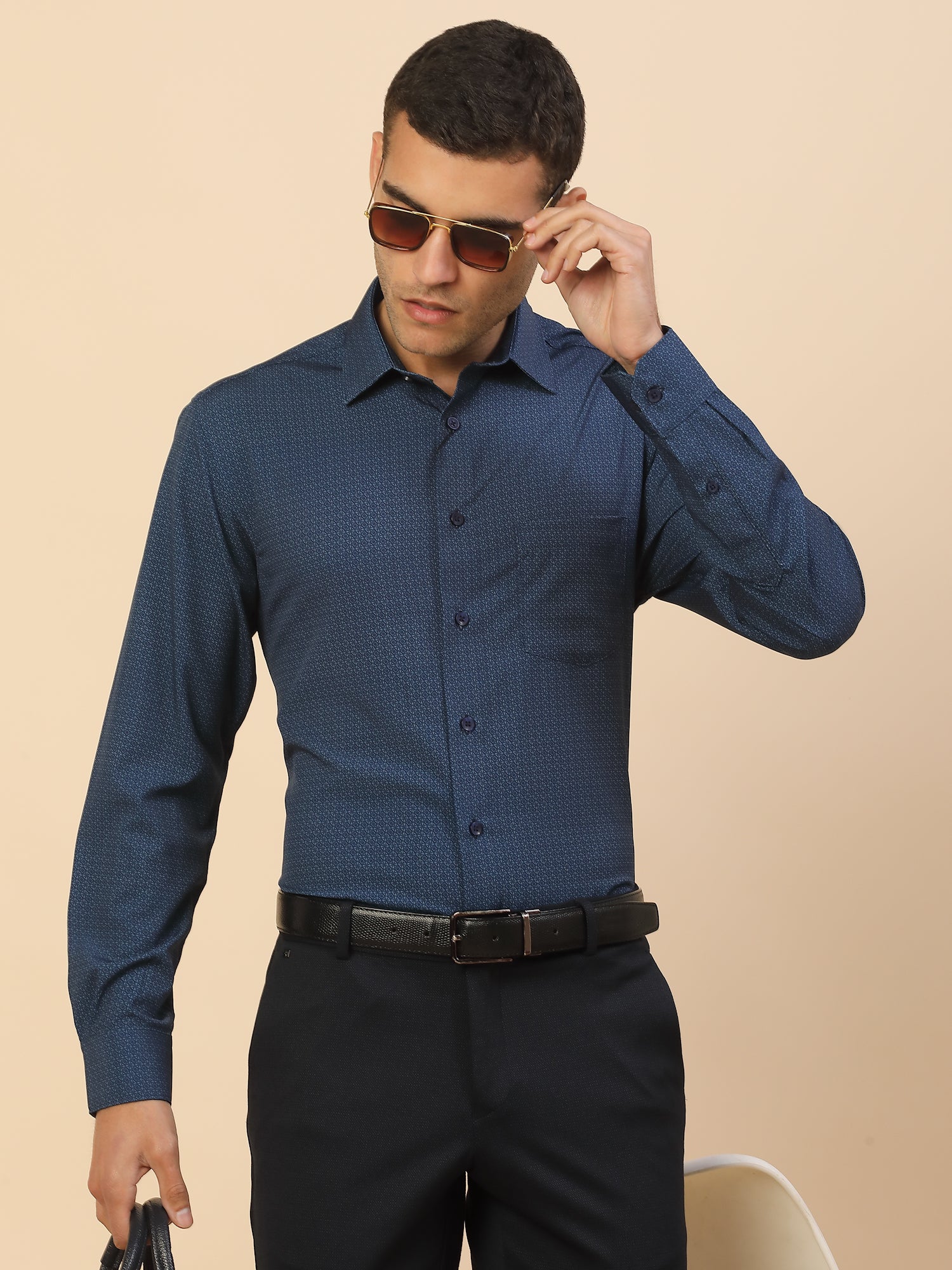 Men's Stylish Printed Formal Shirt | Regular Fit | Full Sleeve | Polyester | Smart Formal Wear - Image 8