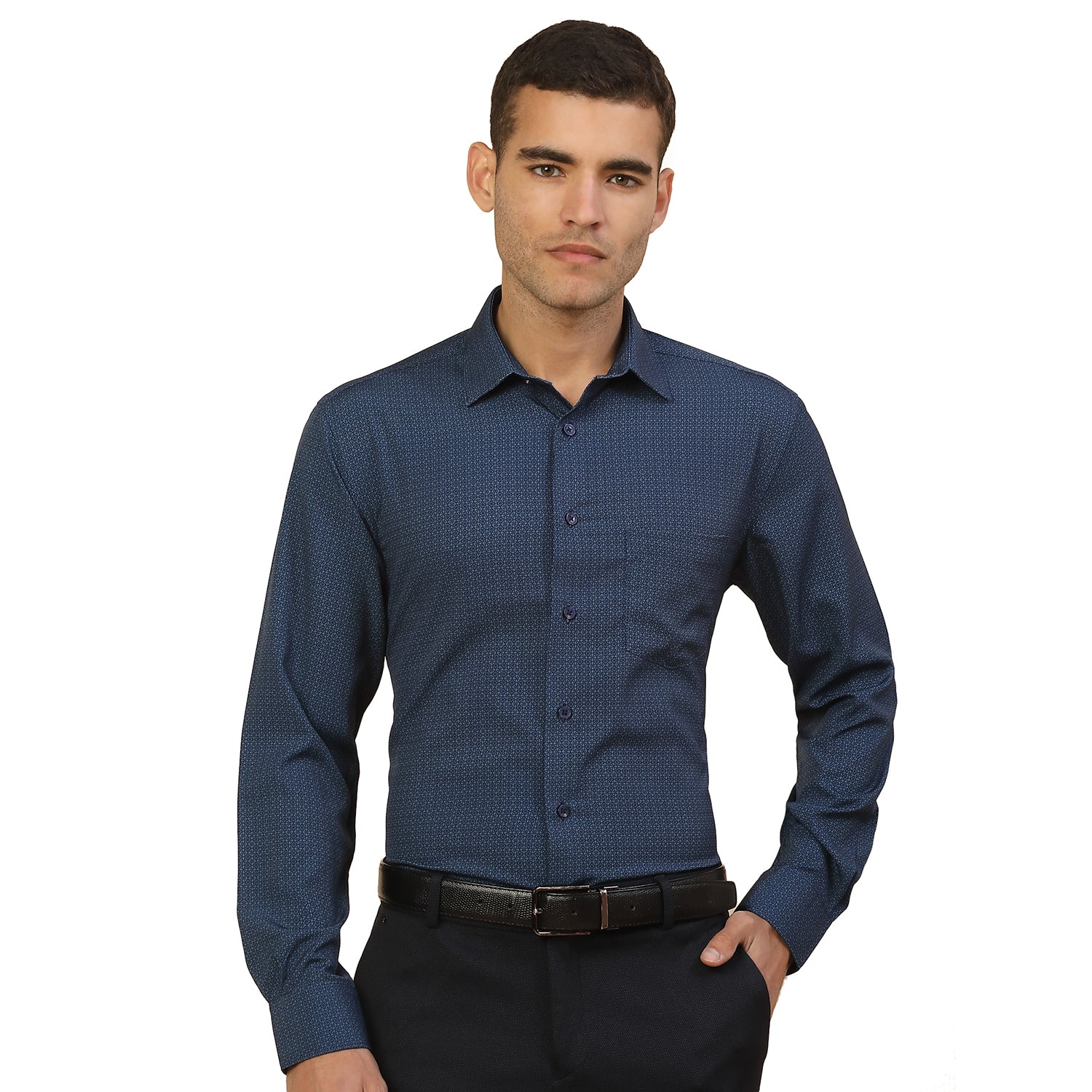 Men's Stylish Printed Formal Shirt | Regular Fit | Full Sleeve | Polyester | Smart Formal Wear - Image 9