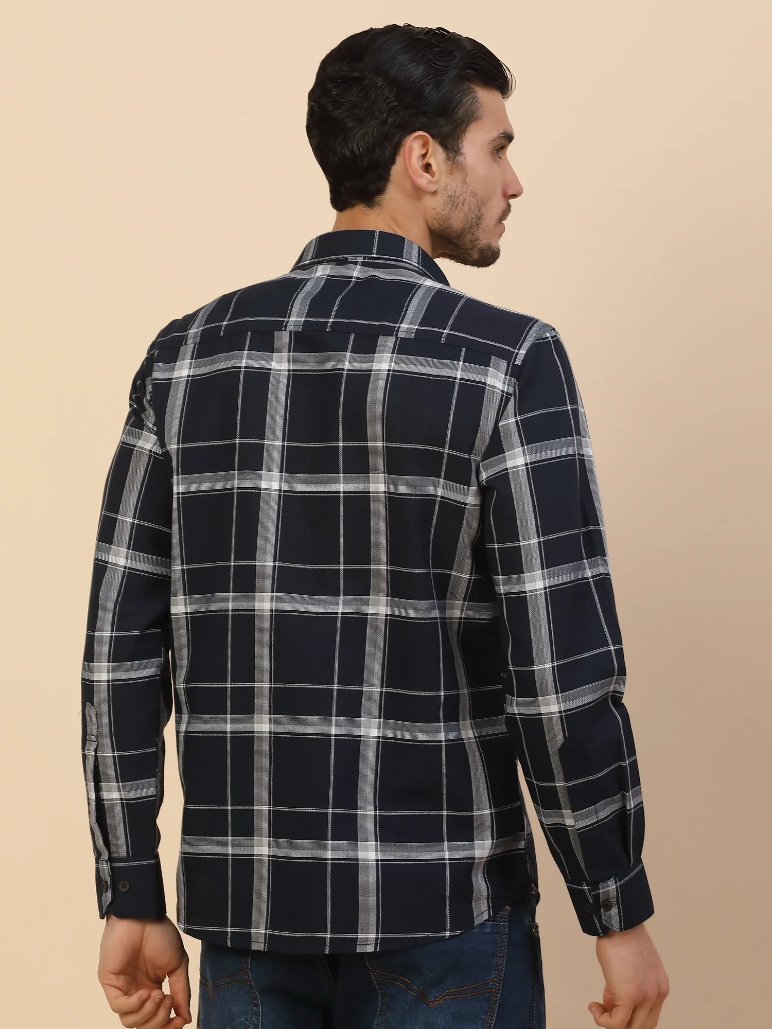 Men's Stylish Checkered Casual Shirt | Regular Fit | Full Sleeve | Pure Cotton | Smart Casual Wear - Image 3
