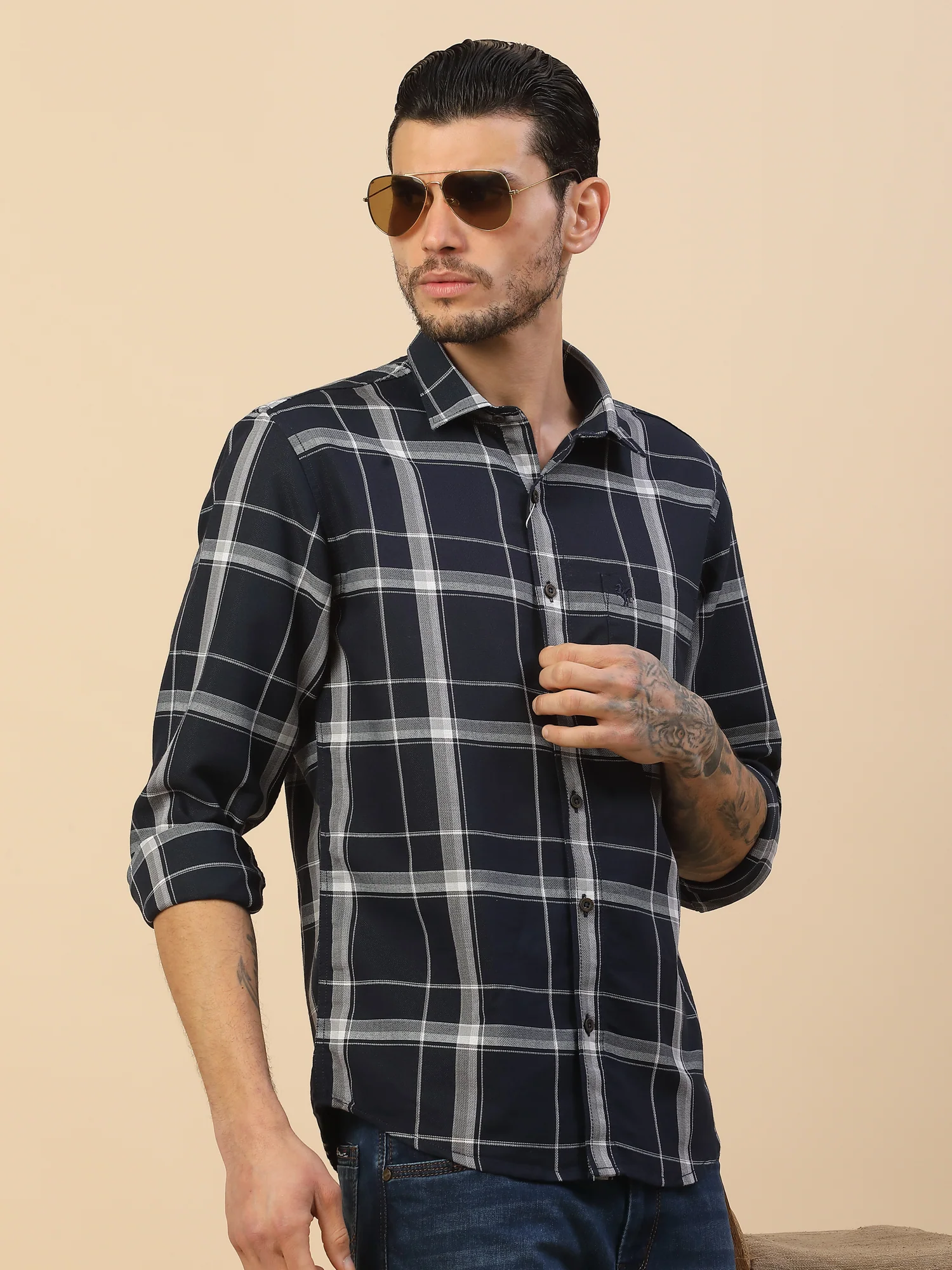 Men's Stylish Checkered Casual Shirt | Regular Fit | Full Sleeve | Pure Cotton | Smart Casual Wear - Image 8