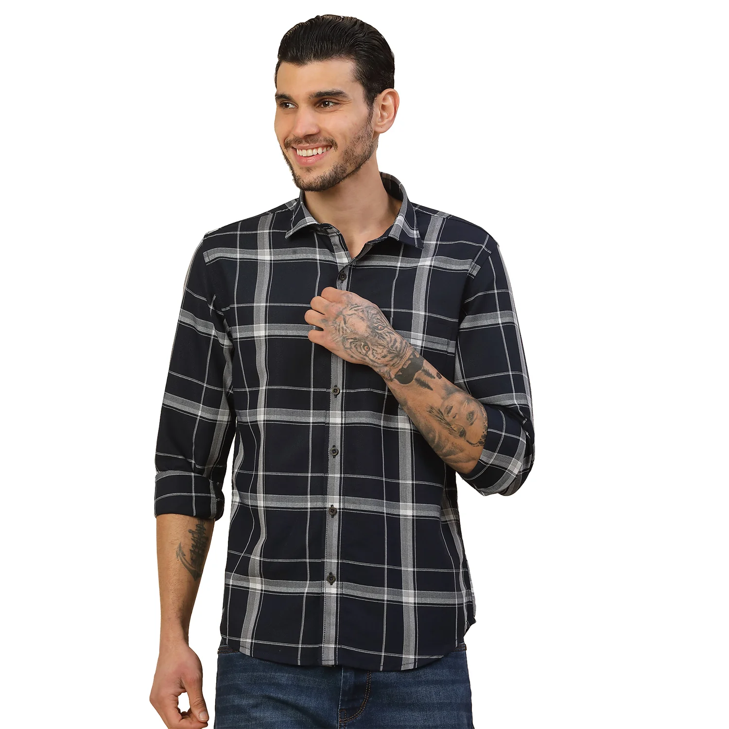 Men's Stylish Checkered Casual Shirt | Regular Fit | Full Sleeve | Pure Cotton | Smart Casual Wear - Image 9