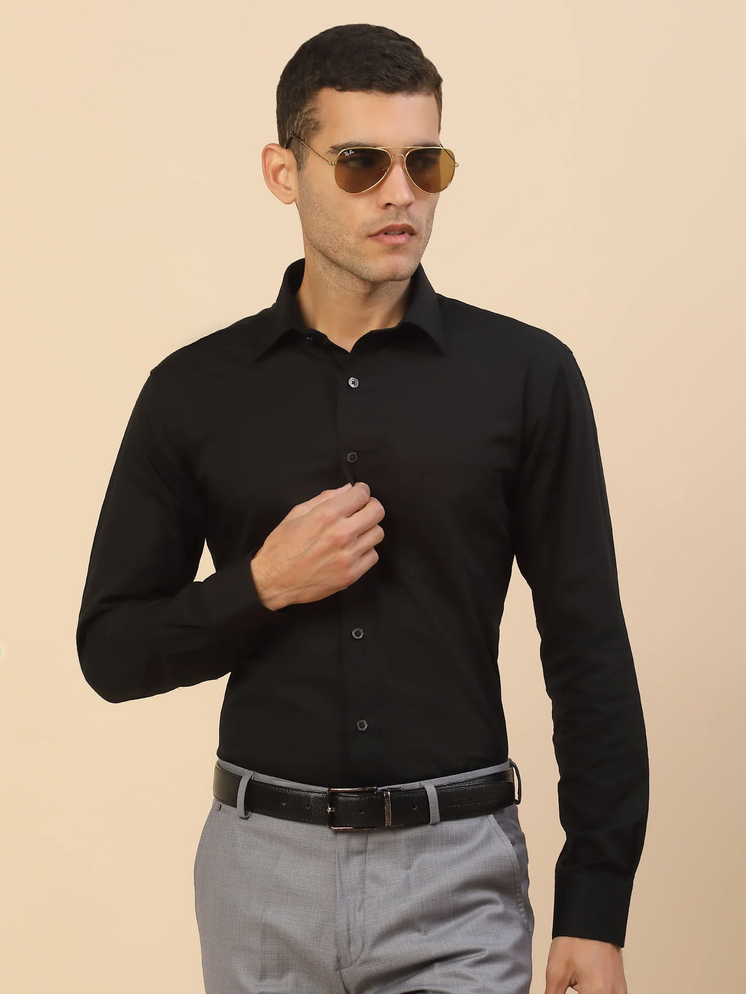 Men's Stylish Self Design Formal Shirt | Regular Fit Full Sleeve Pure Cotton Smart Formal Wear - Image 7