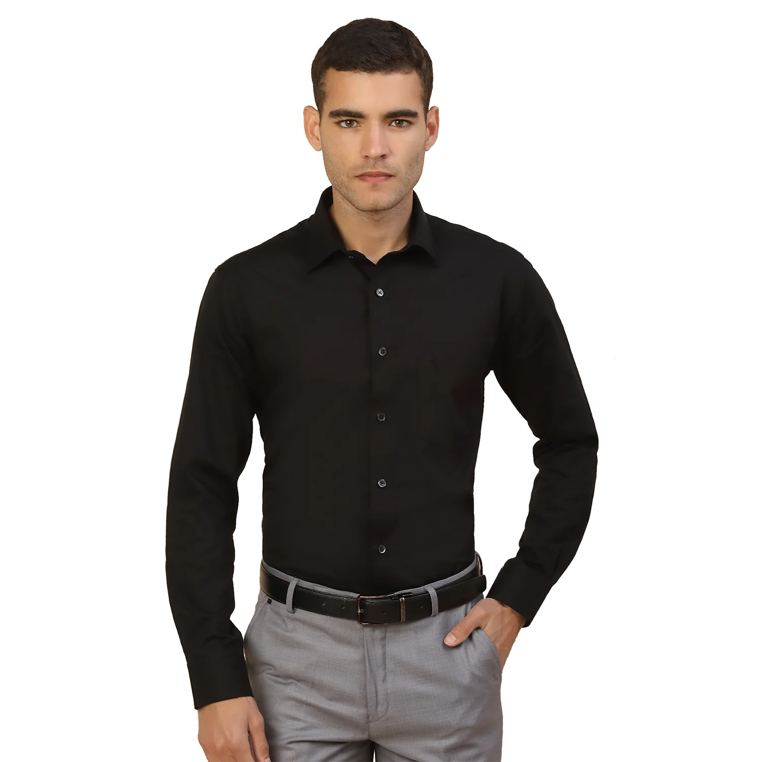 Men's Stylish Self Design Formal Shirt | Regular Fit Full Sleeve Pure Cotton Smart Formal Wear - Image 9
