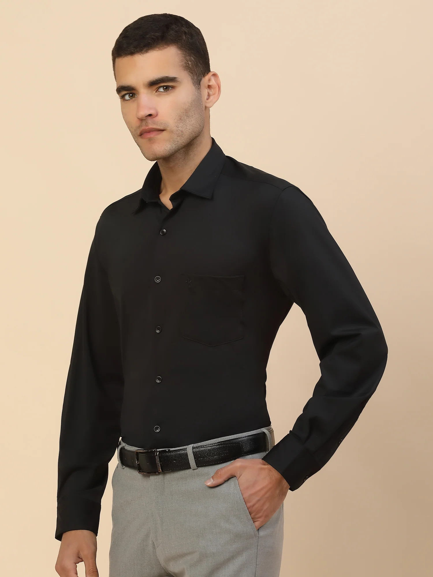 Men's Stylish Solid Formal Shirt | Regular Fit | Full Sleeve | Polyester | Smart Formal Wear - Image 4