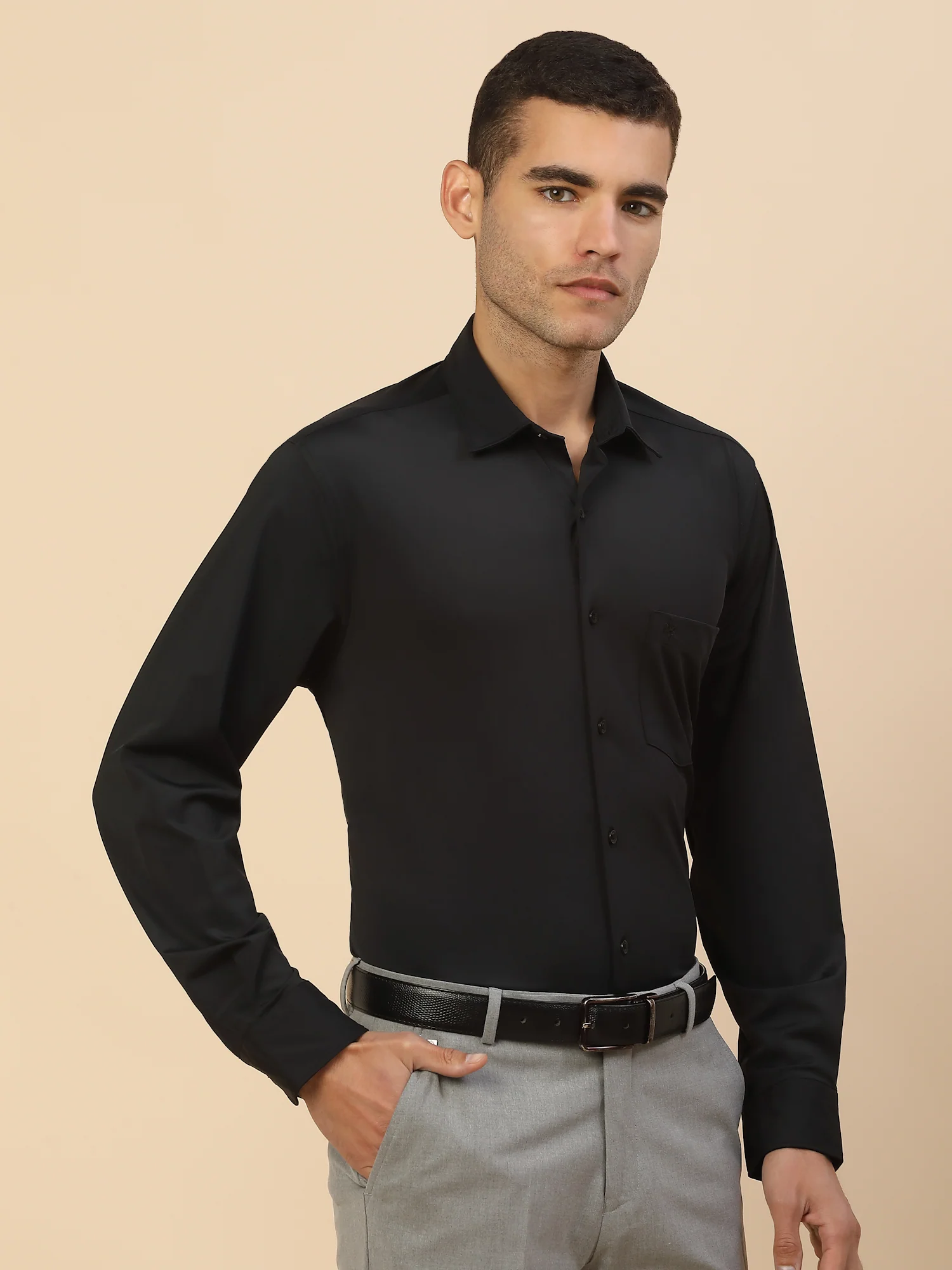 Men's Stylish Solid Formal Shirt | Regular Fit | Full Sleeve | Polyester | Smart Formal Wear - Image 5
