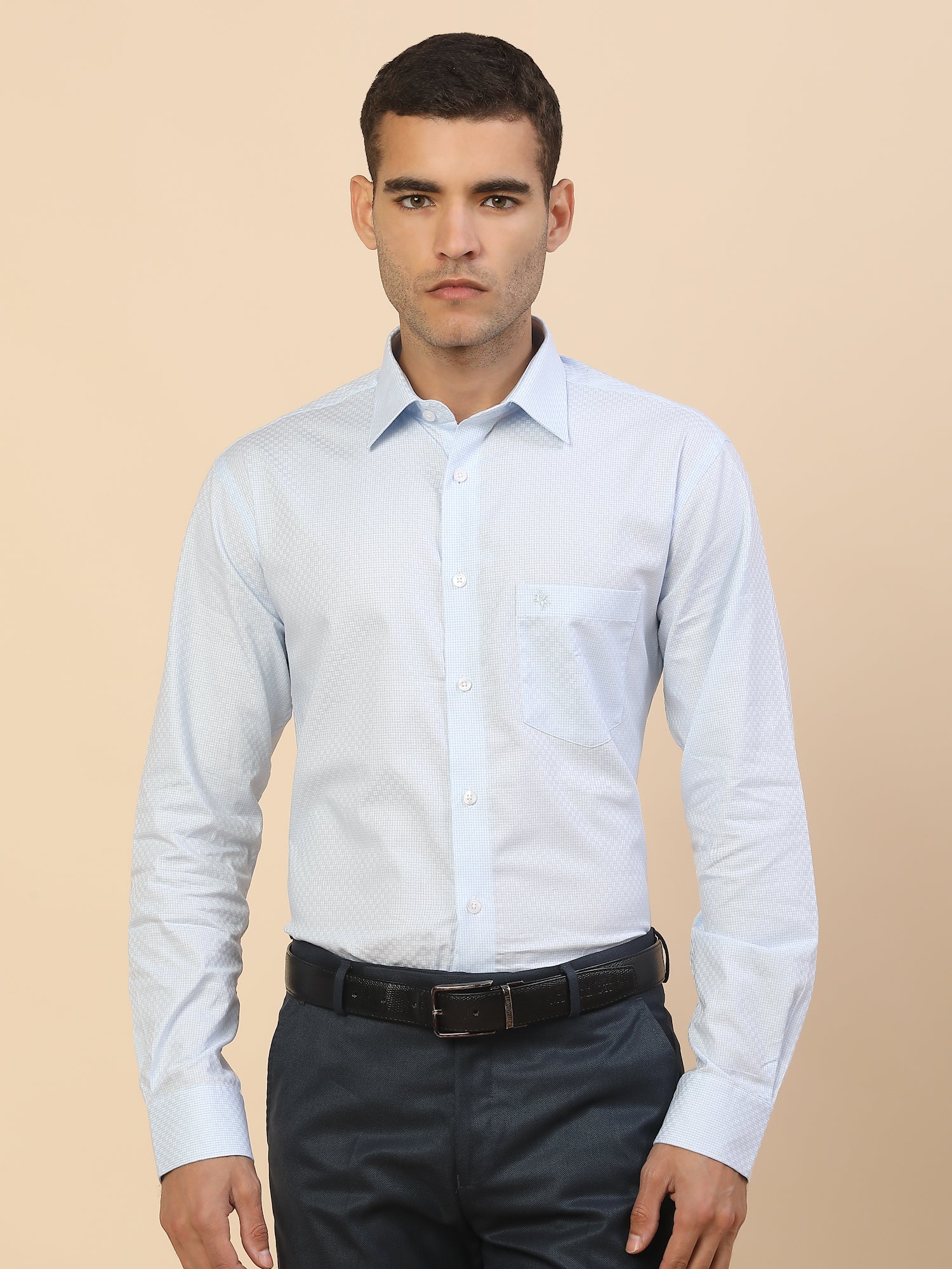 Men's Stylish Self Design Formal Shirt | Regular Fit | Full Sleeve | Pure Cotton | Smart Formal Wear - Image 2
