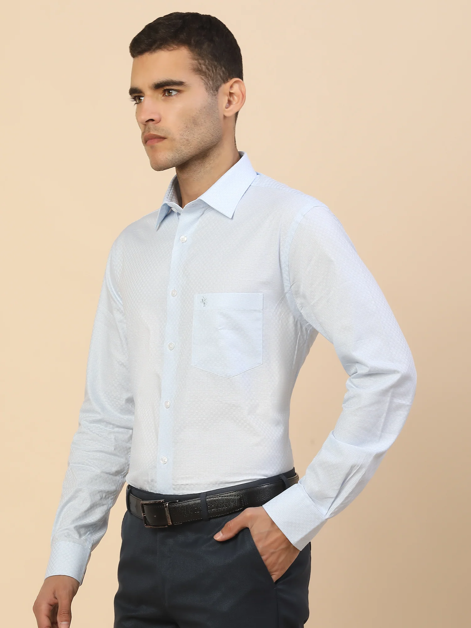 Men's Stylish Self Design Formal Shirt | Regular Fit | Full Sleeve | Pure Cotton | Smart Formal Wear - Image 3