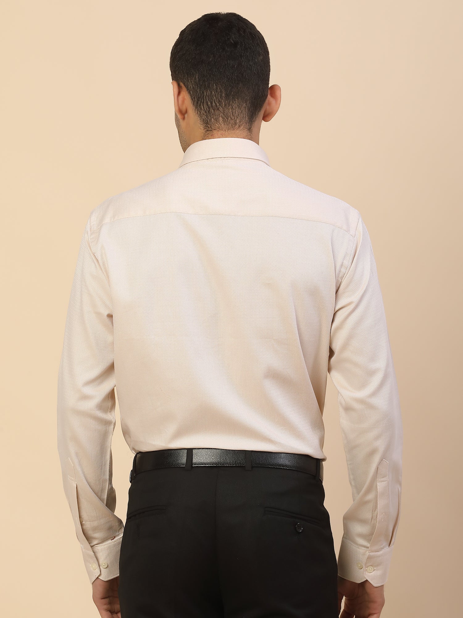 Men's Stylish Self Design Formal Shirt | Regular Fit | Full Sleeve | Pure Cotton | Smart Formal Wear - Image 3