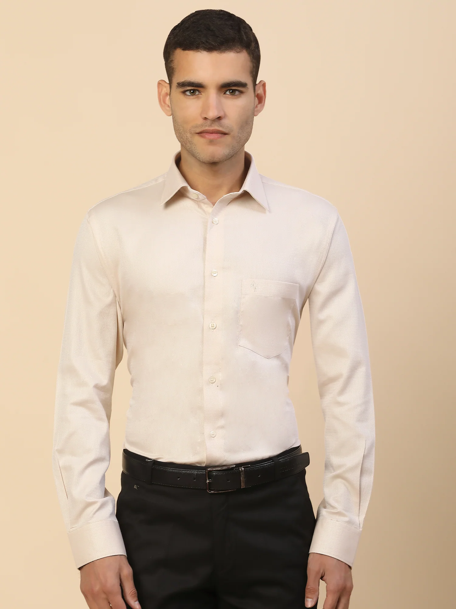 Men's Stylish Self Design Formal Shirt | Regular Fit | Full Sleeve | Pure Cotton | Smart Formal Wear - Image 4