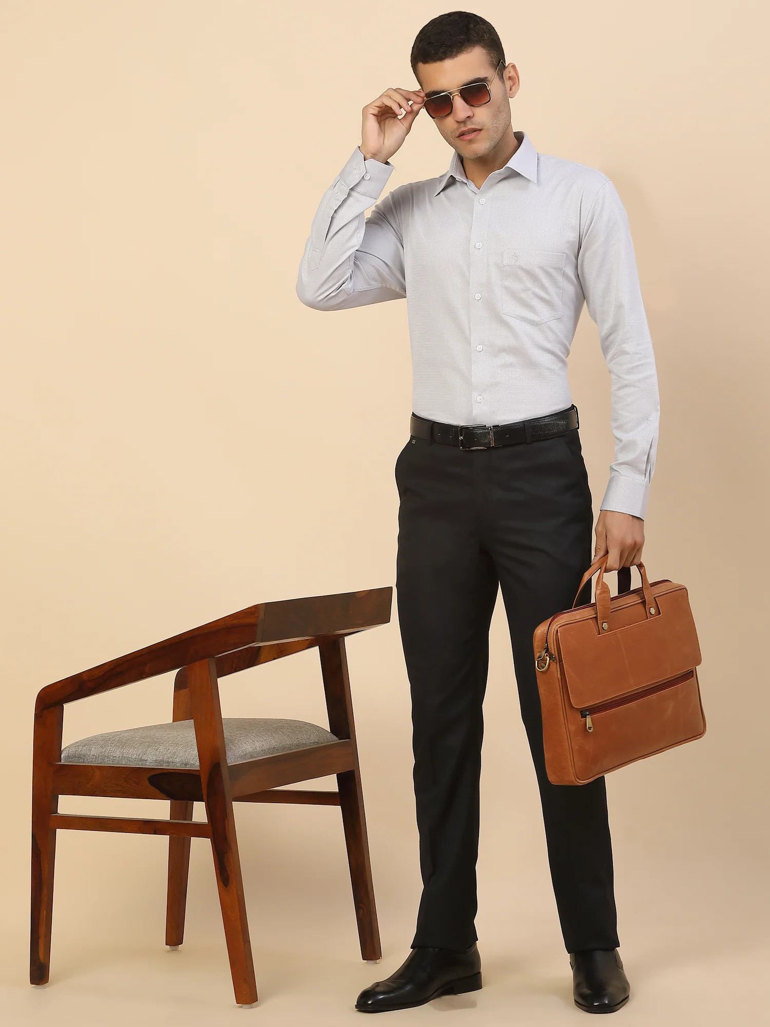 Men's Stylish Self Design Formal Shirt | Regular Fit | Full Sleeve | Pure Cotton | Smart Formal Wear - Image 2