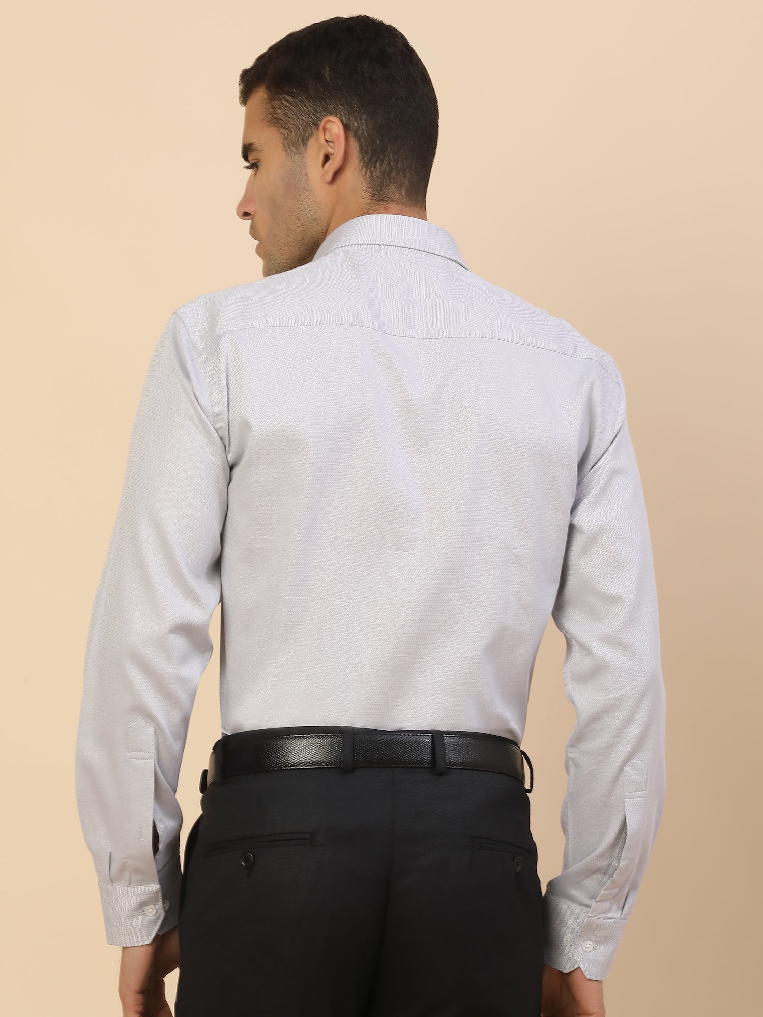 Men's Stylish Self Design Formal Shirt | Regular Fit | Full Sleeve | Pure Cotton | Smart Formal Wear - Image 3