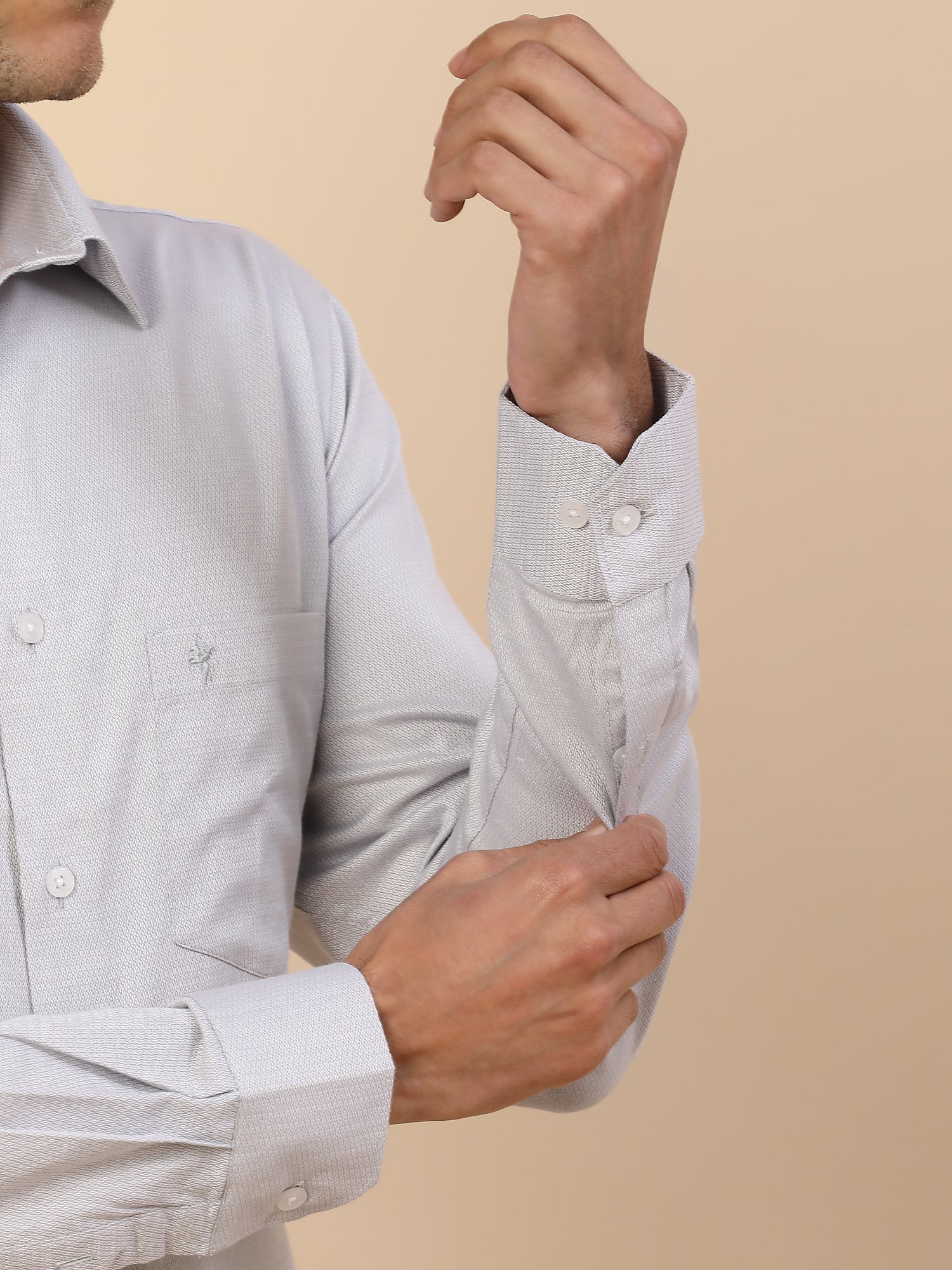 Men's Stylish Self Design Formal Shirt | Regular Fit | Full Sleeve | Pure Cotton | Smart Formal Wear - Image 7
