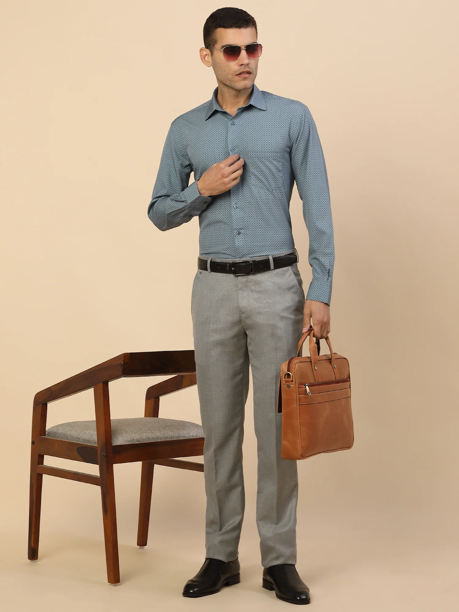 Men's Stylish Printed Formal Shirt | Regular Fit | Full Sleeve | Polyester | Smart Formal Wear - Image 2