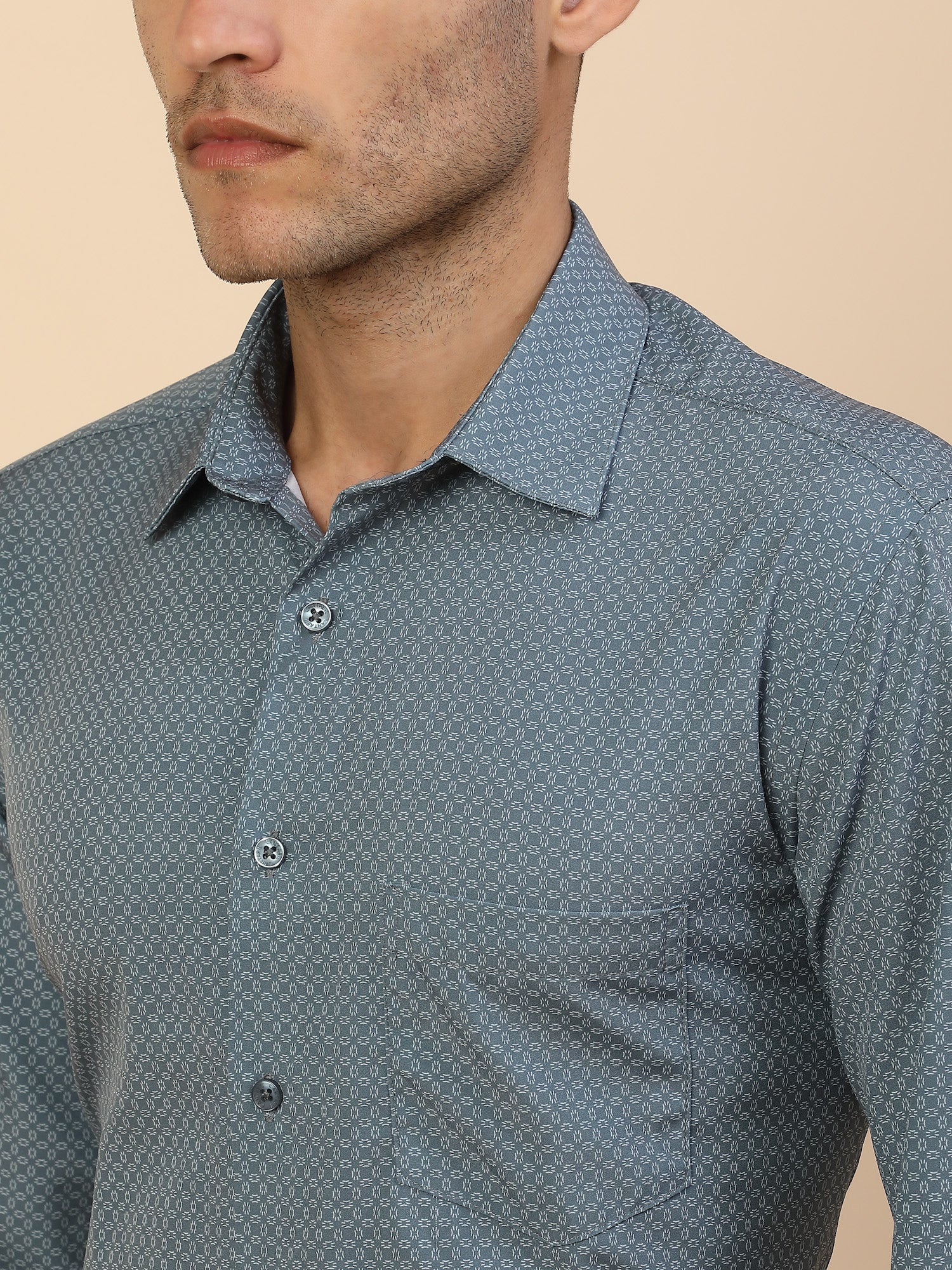 Men's Stylish Printed Formal Shirt | Regular Fit | Full Sleeve | Polyester | Smart Formal Wear - Image 6
