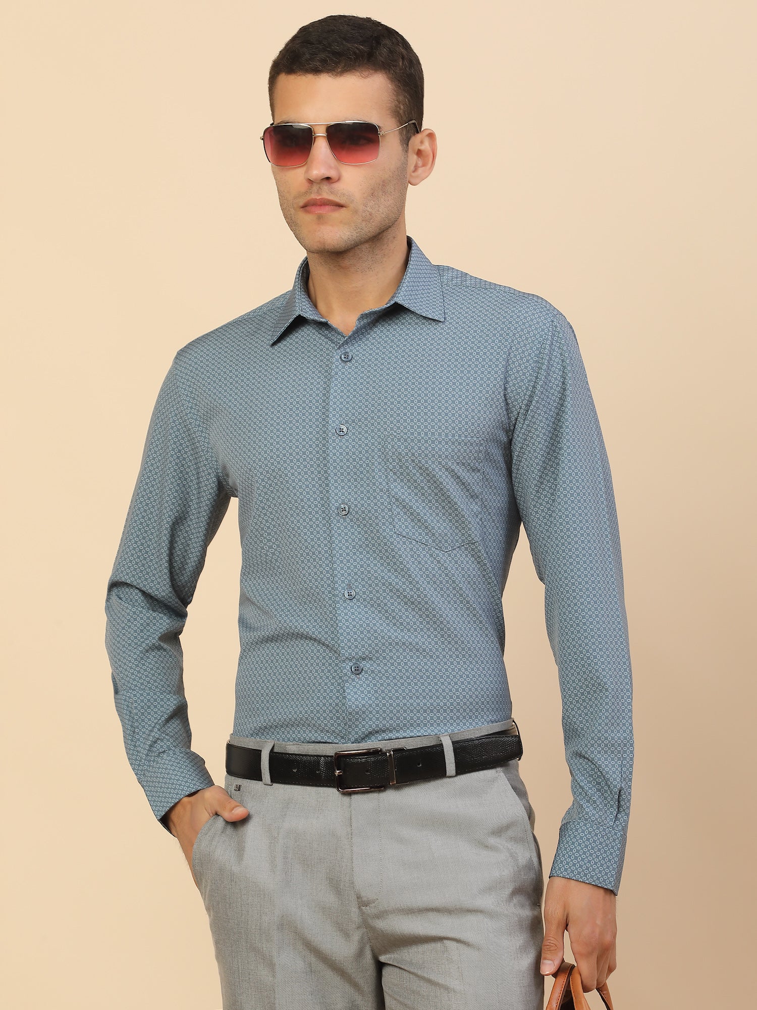 Men's Stylish Printed Formal Shirt | Regular Fit | Full Sleeve | Polyester | Smart Formal Wear - Image 8