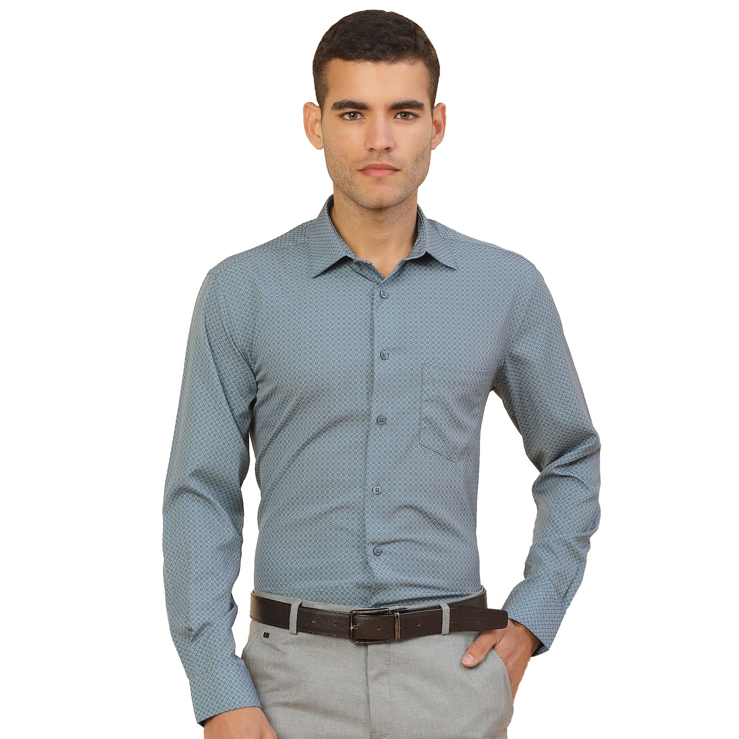 Men's Stylish Printed Formal Shirt | Regular Fit | Full Sleeve | Polyester | Smart Formal Wear - Image 9