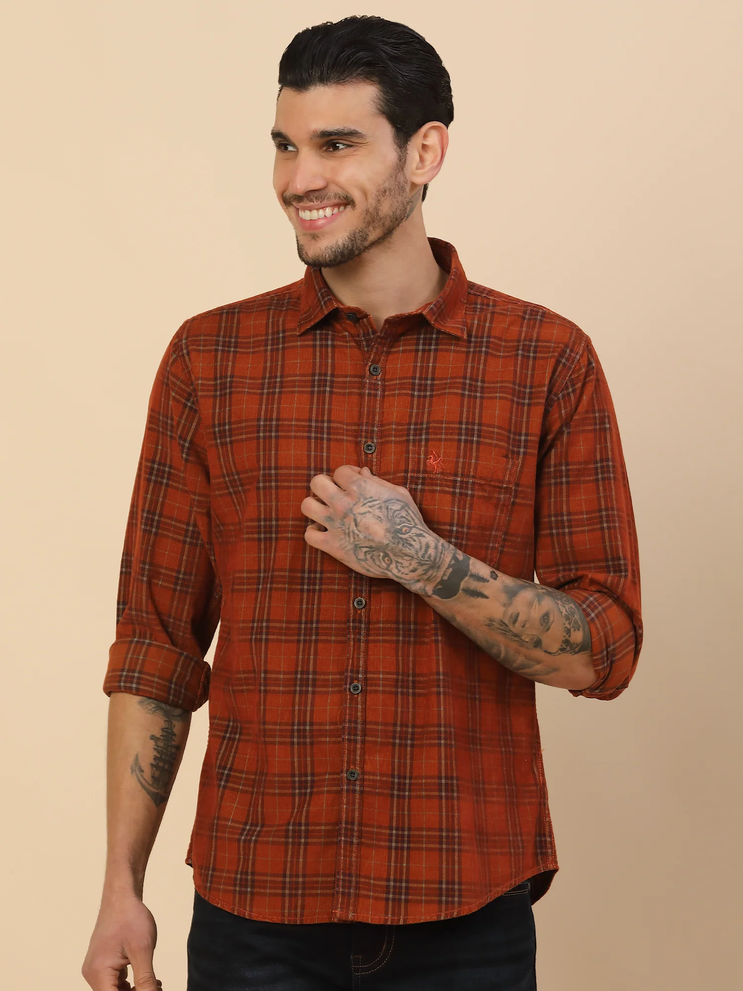 Men's Stylish Checkered Casual Shirt | Regular Fit | Full Sleeve | Pure Cotton | Smart Casual Wear